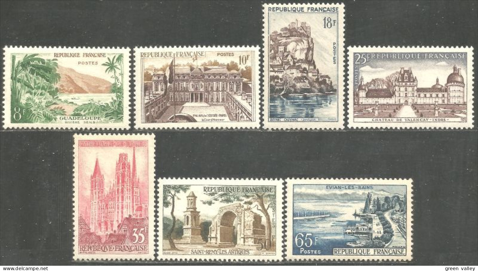 341 France Yv 1125-1131 Série Touristique 1957 MNH ** Neuf SC (1125-1131-1b) - Andere & Zonder Classificatie