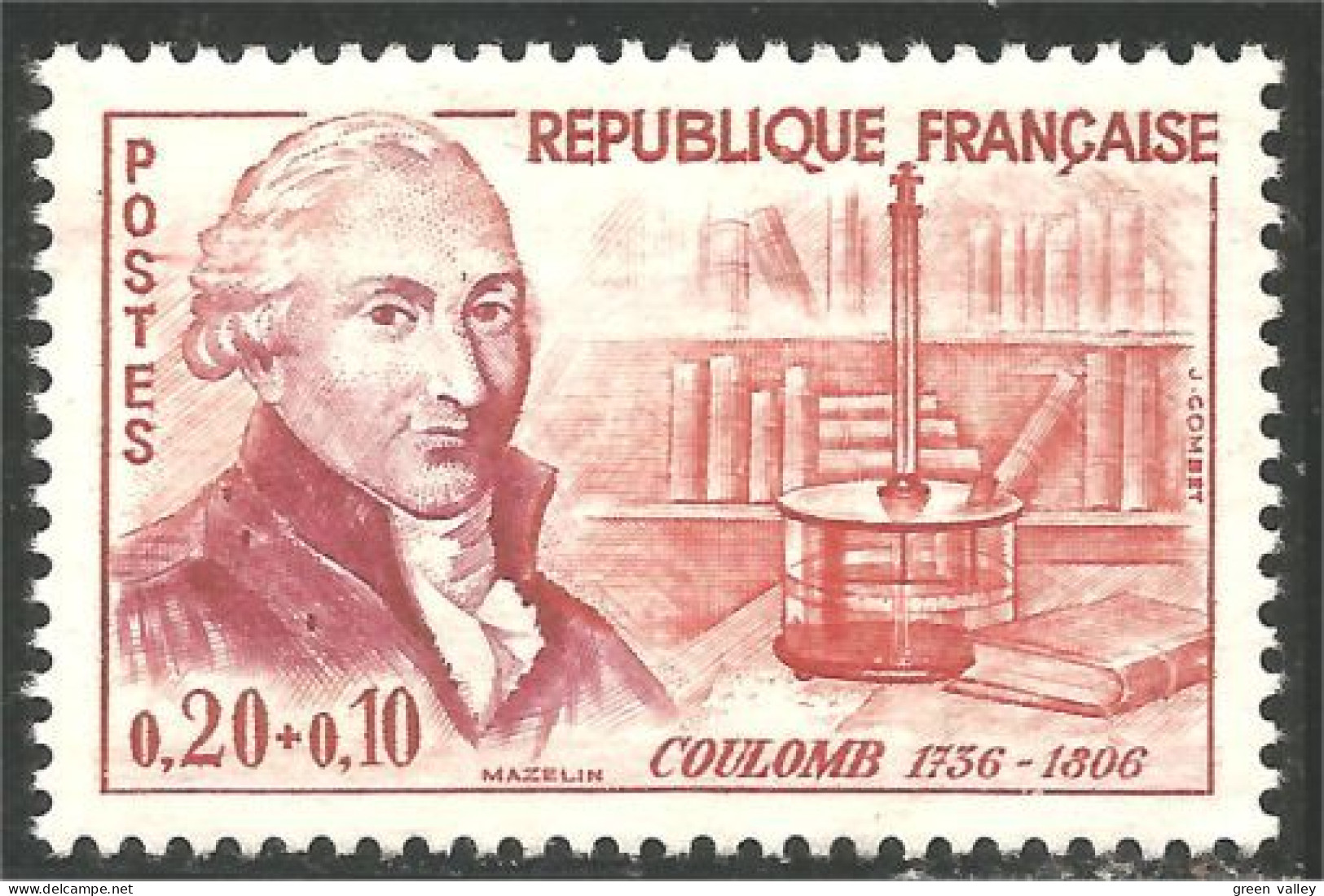342 France Yv 1297 Coulomb Balance Torsion Physique Physics MNH ** Neuf SC (1297-1b) - Physics