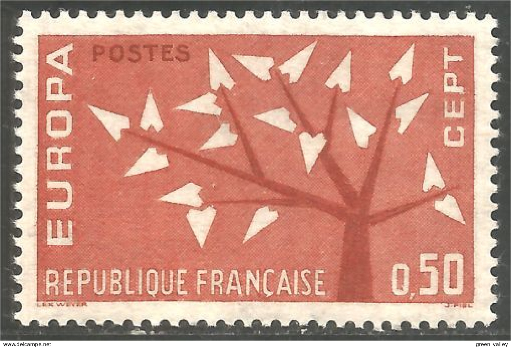 343 France Yv 1359 Europa 1962 50c MNH ** Neuf SC (1359-1b) - 1962