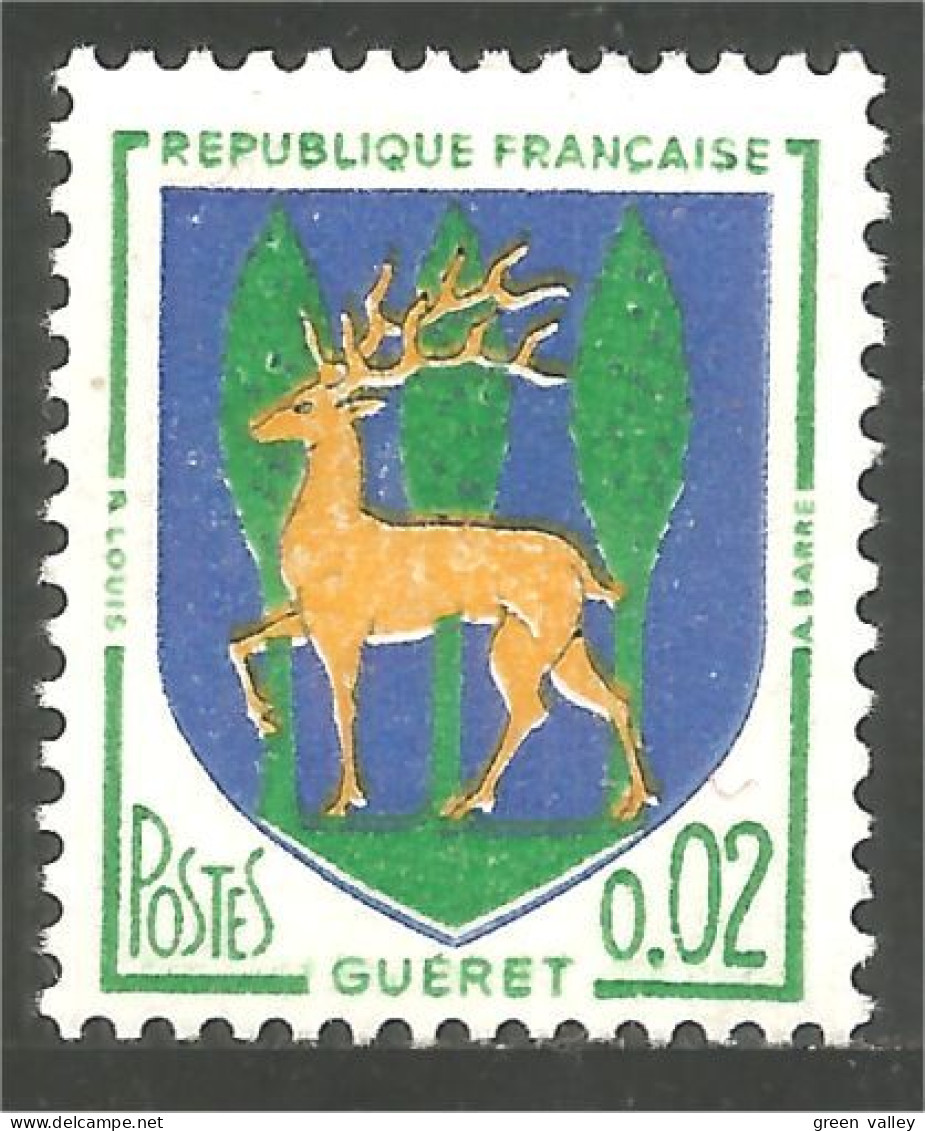 343 France Yv 1351B Guéret Armoiries Blason Coat Arms Cerf Chevreuil Deer MNH ** Neuf SC (1351B-1) - Francobolli