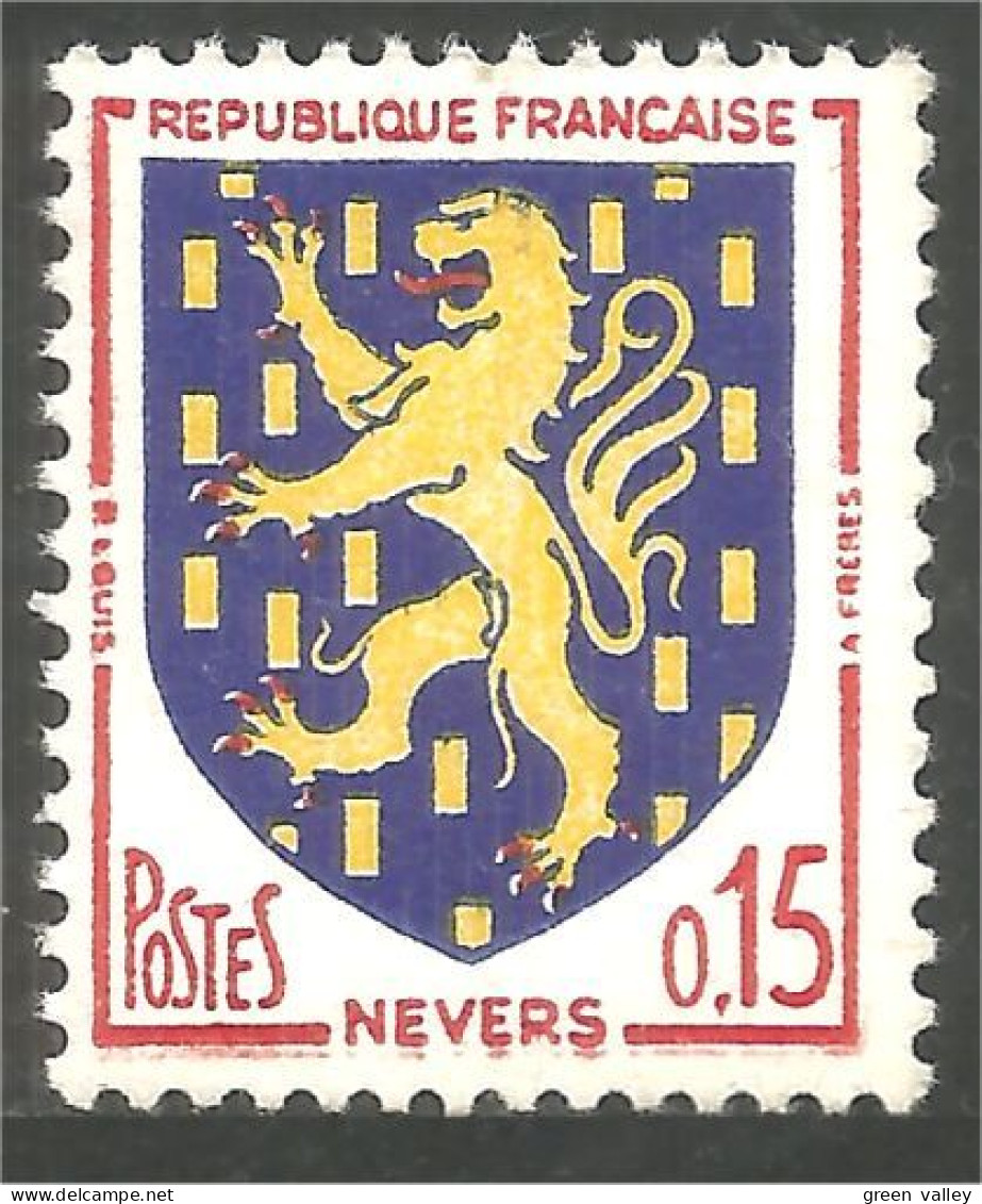 343 France Yv 1354 Nevers Armoiries Blason Coat Arms Lion MNH ** Neuf SC (1354-1c) - Felinos