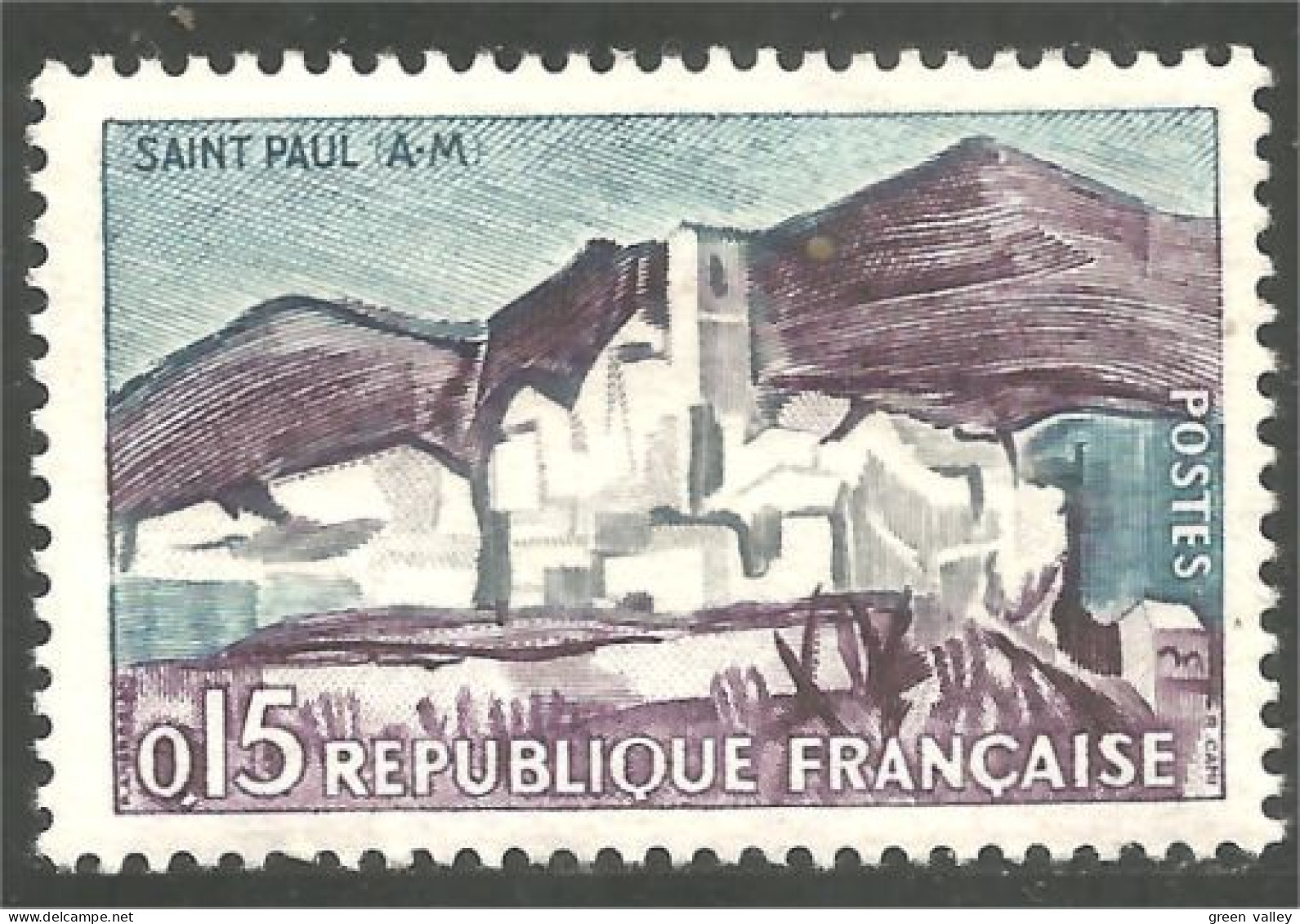 343 France Yv 1311 Saint Paul De Vence Tourisme MNH ** Neuf SC (1311-1b) - Other & Unclassified