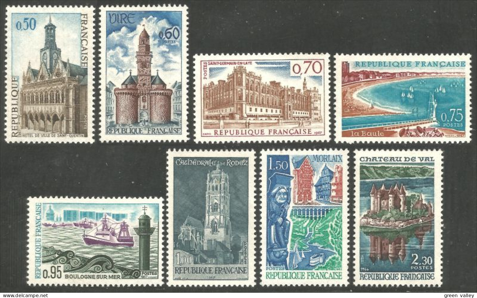 344 France Yv 1499-1506 Série Touristique 1966-67 MNH ** Neuf SC (1499-1506-1b) - Other & Unclassified