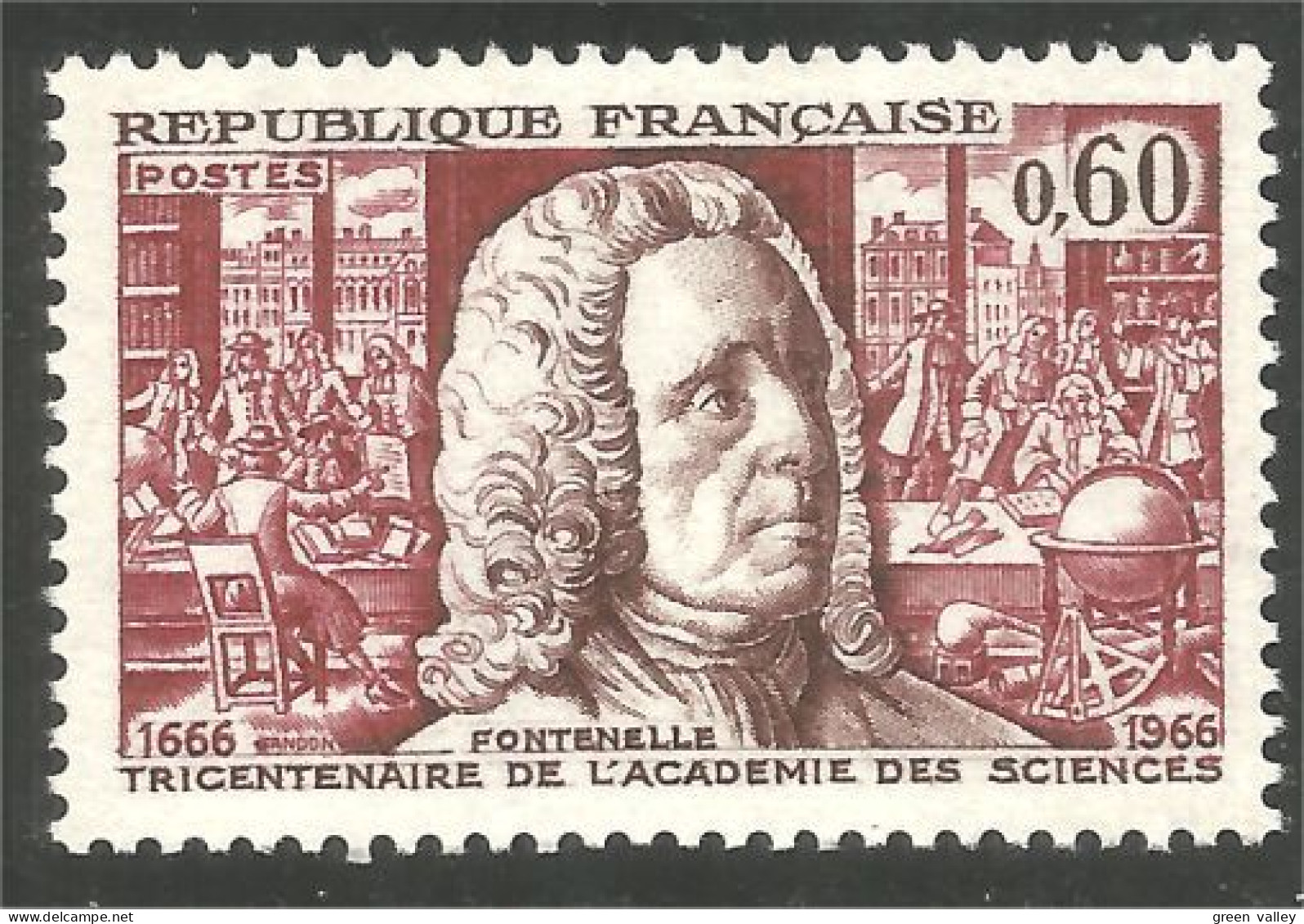 344 France Yv 1487 Académie Des Sciences Fontenelle MNH ** Neuf SC (1487-1b) - Andere & Zonder Classificatie