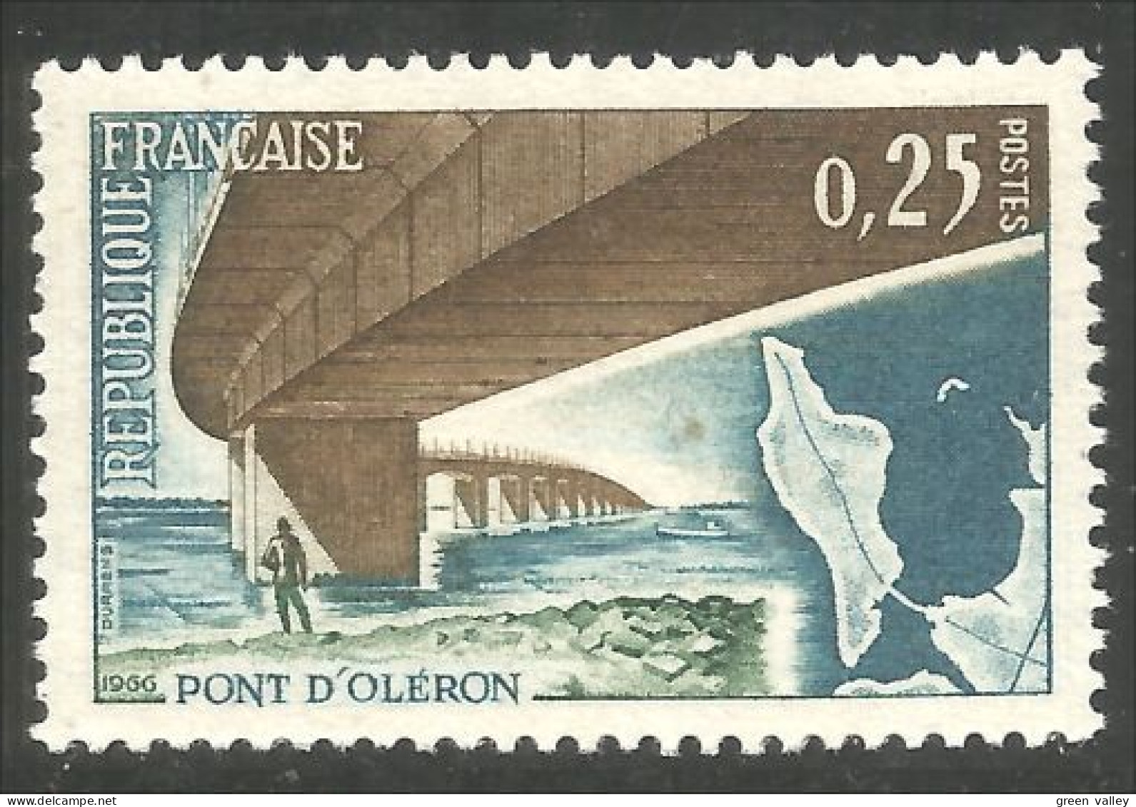 344 France Yv 1489 Pont Oléron Bridge Brucke Ponte Carte Map MNH ** Neuf SC (1489-1) - Bridges