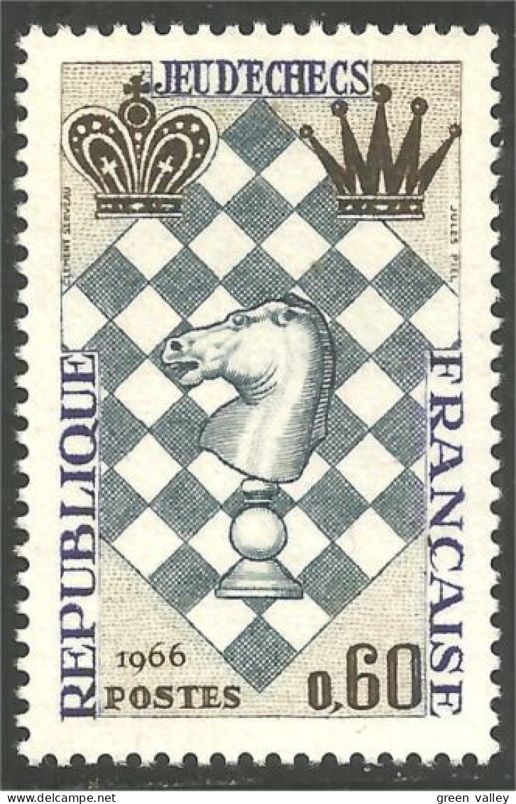 344 France Yv 1480 Chess Festival Echecs Cheval Horse Pferd MNH ** Neuf SC (1480-1d) - Paarden