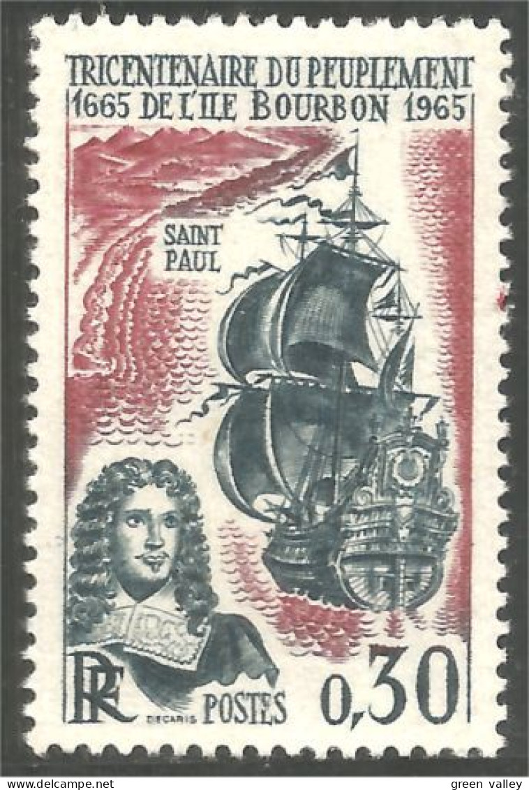 344 France Yv 1461 Ile Bourbon Réunion Island Voilier Bateau Sailing Ship Schiff MNH ** Neuf SC (1461-1c) - Islas
