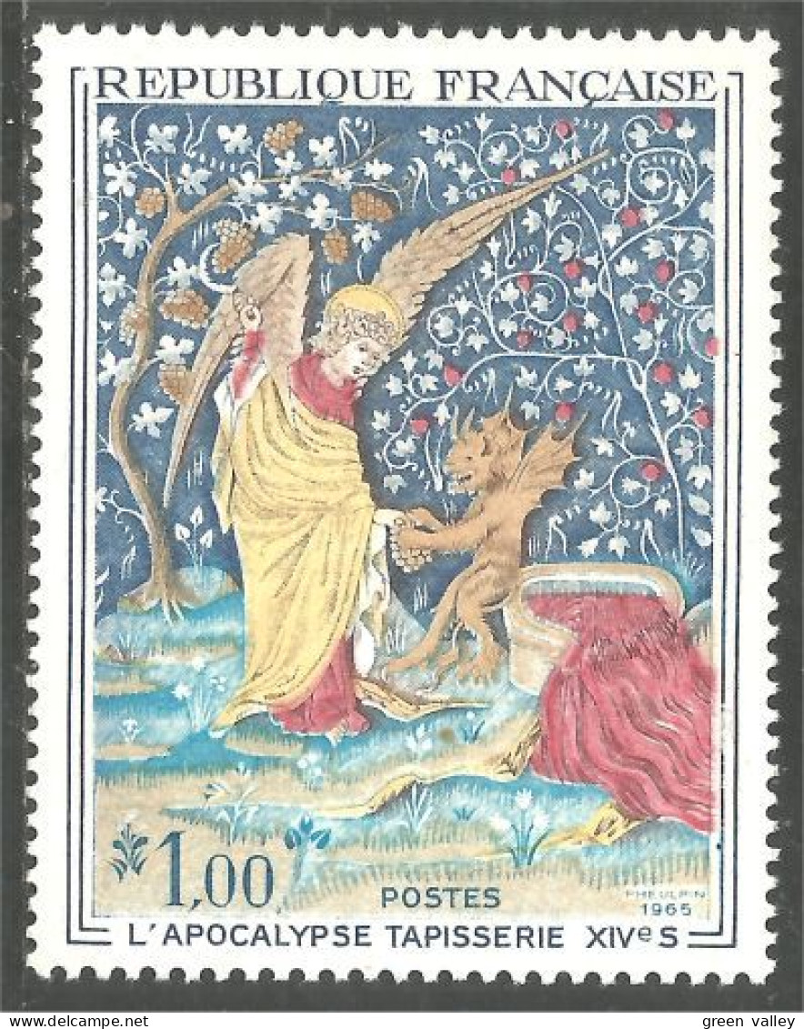 344 France Yv 1458 Tapisserie Apocalypse Tapestry Demon Ange Angel MNH ** Neuf SC (1458-1a) - Mitología