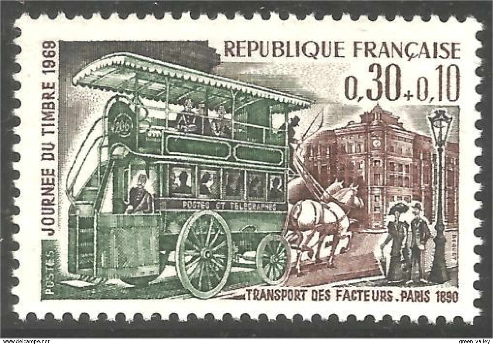345 France Yv 1589 Bus Autobus Facteurs Mailman Postman Cheval Horse Pferd MNH ** Neuf SC (1589-1c) - Bus