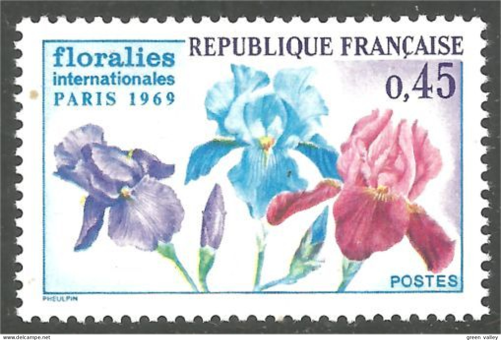 345 France Yv 1597 Floralies Internationales Paris Orchids Orchidées MNH ** Neuf SC (1597-1) - Orchids