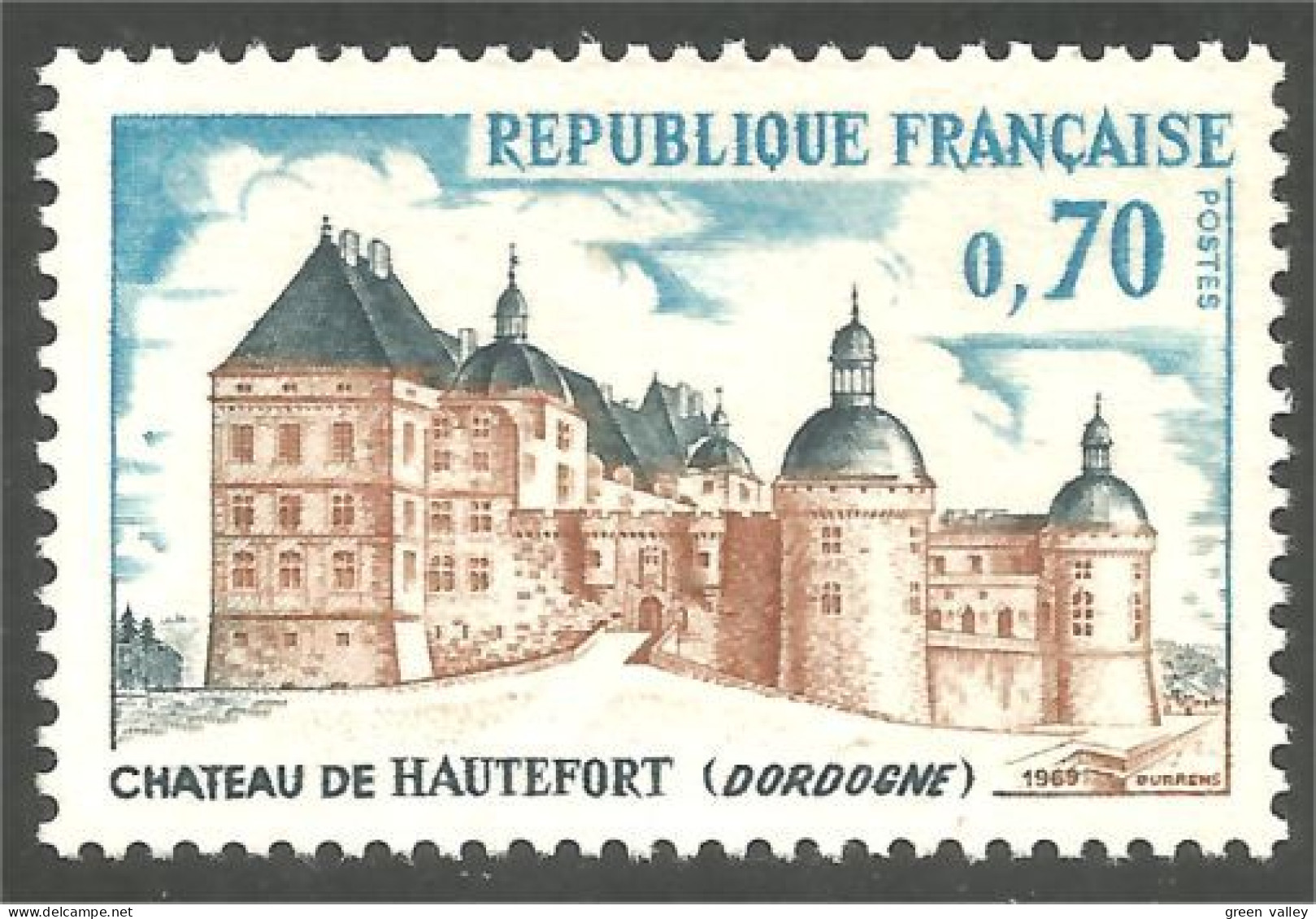 345 France Yv 1596 Chateau De Hautefort Castle Schloss Castello MNH ** Neuf SC (1596-1b) - Castles