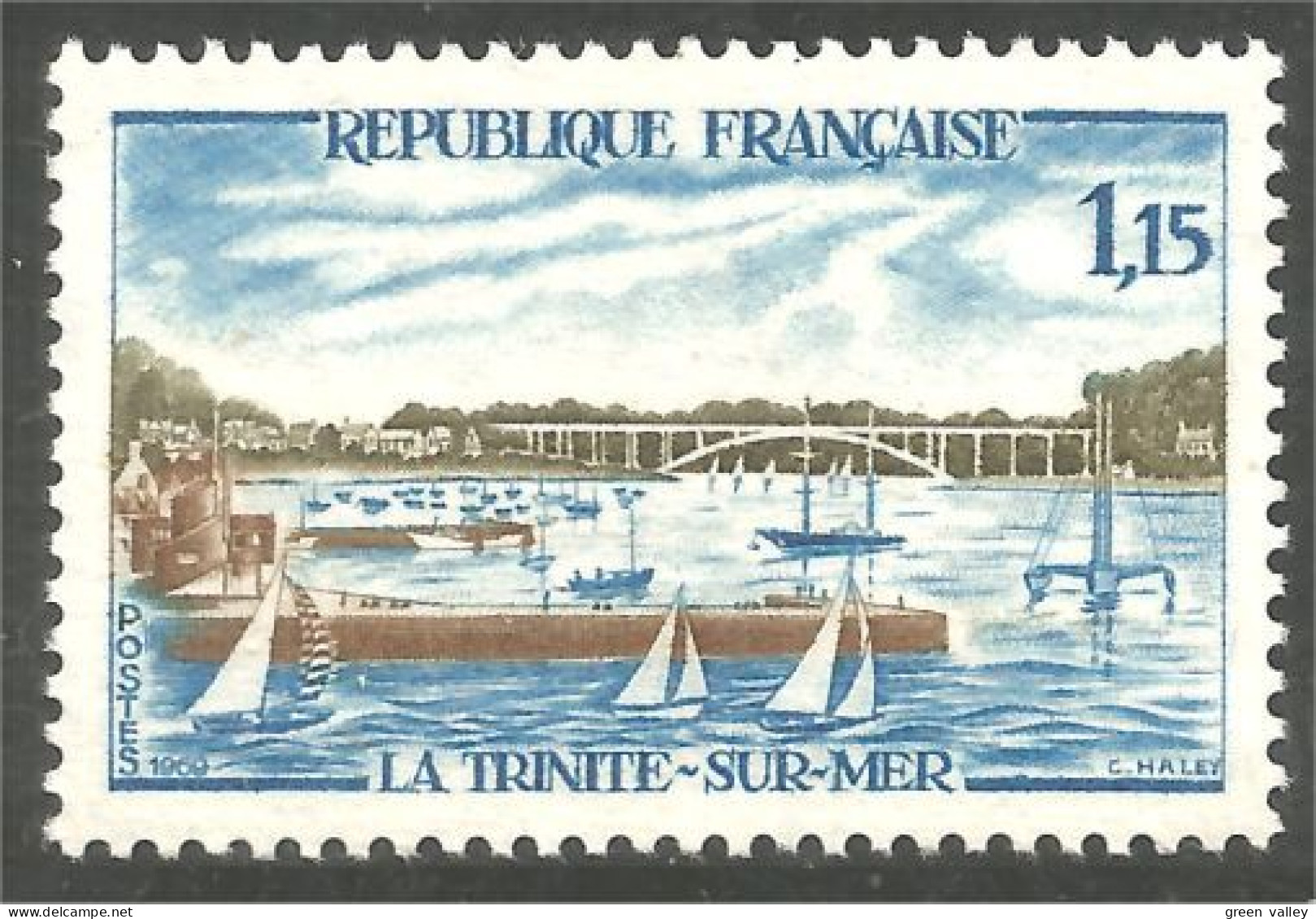 345 France Yv 1585 Tourisme La Trinité Sur Mer Voilier Bateau Boat Sailing Ship Schiff MNH ** Neuf SC (1585-1d) - Ponts