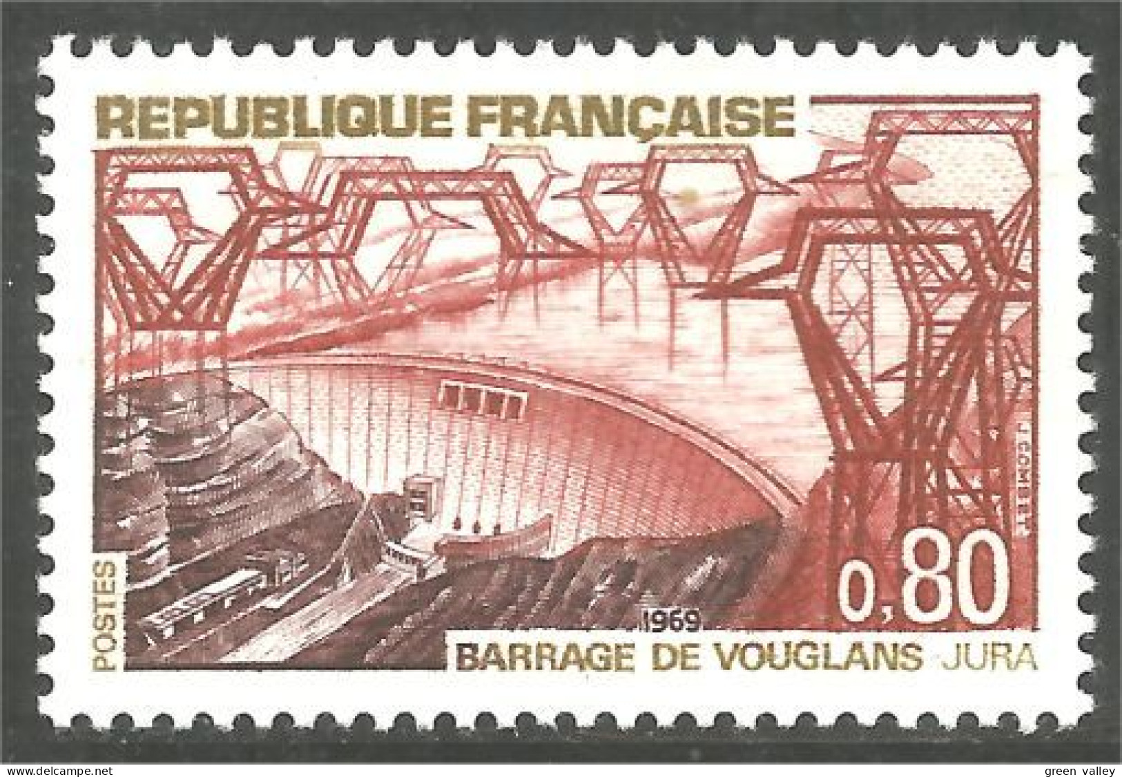 345 France Yv 1583 Tourisme Barrage Vouglans Jura Barrage Dam MNH ** Neuf SC (1583-1b) - Monumenten