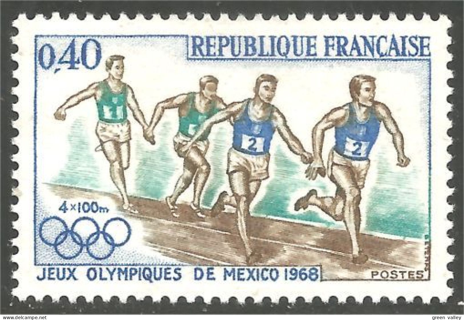 345 France Yv 1573 Mexico 1968 Jeux Olympiques Olympiques Running Course MNH ** Neuf SC (1573-1b) - Zomer 1968: Mexico-City