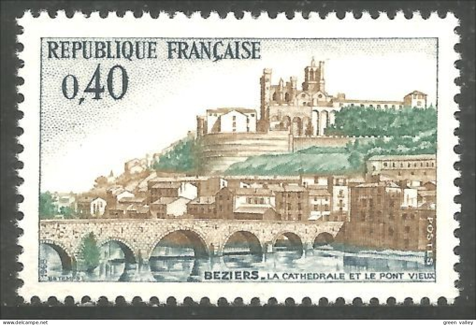 345 France Yv 1567 Béziers Cathédrale Cathedral Pont Bridge Brucke Ponte MNH ** Neuf SC (1567-1d) - Monuments