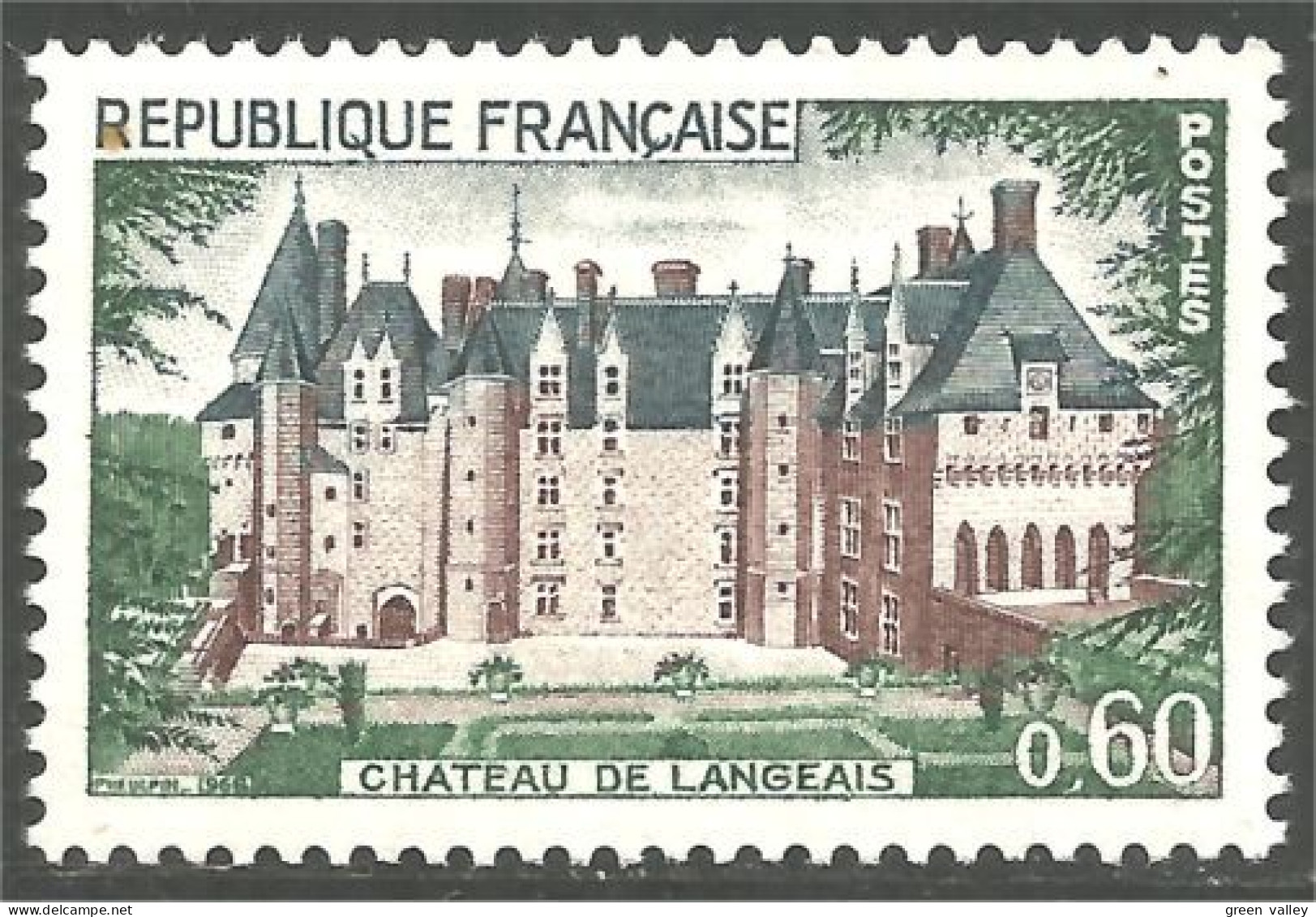 345 France Yv 1559 Chateau Langeais Castle Schloss Castello MNH ** Neuf SC (1559-1d) - Schlösser U. Burgen