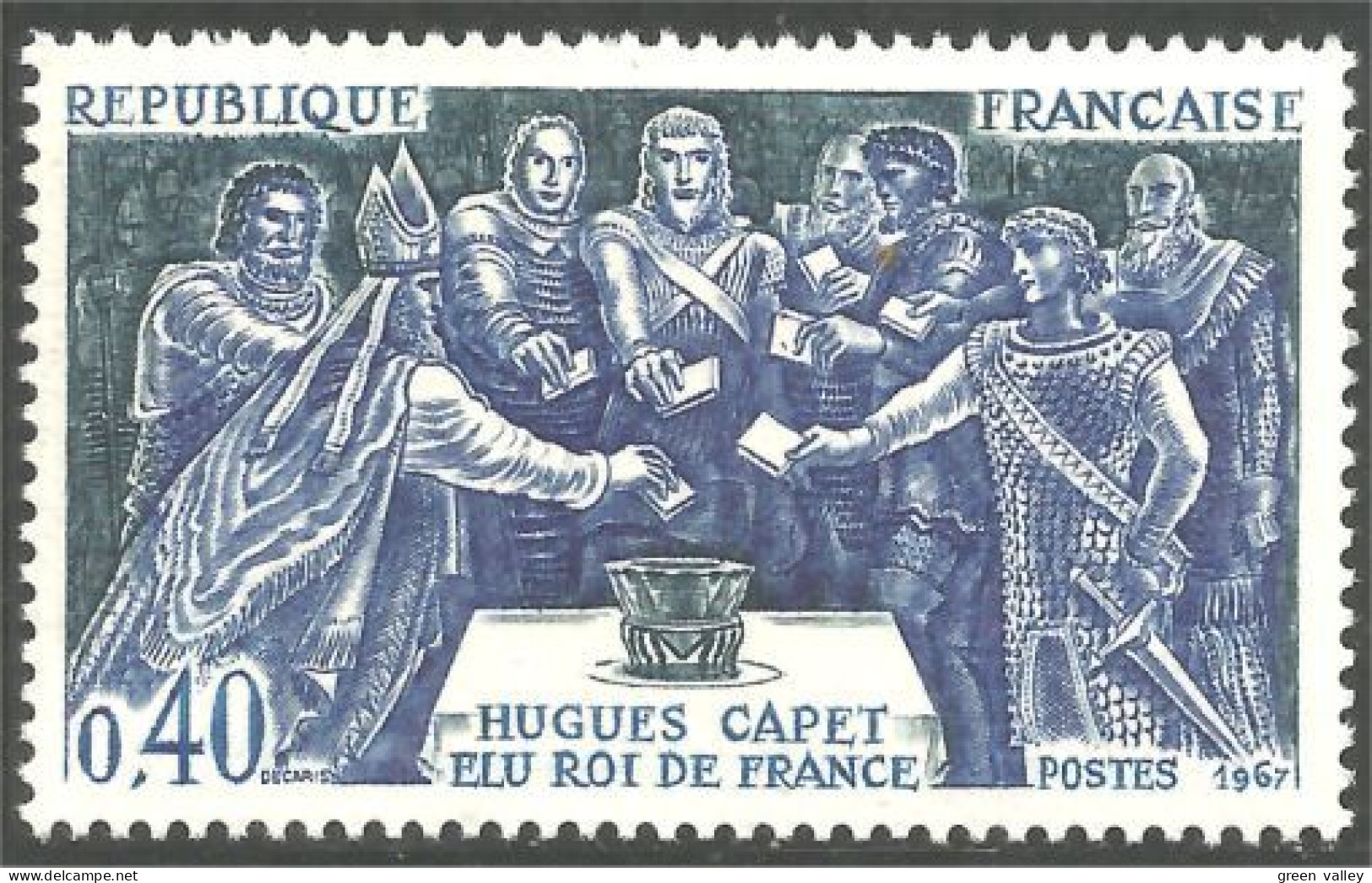 345 France Yv 1537 Hugues Capet Roi MNH ** Neuf SC (1537-1c) - Andere & Zonder Classificatie
