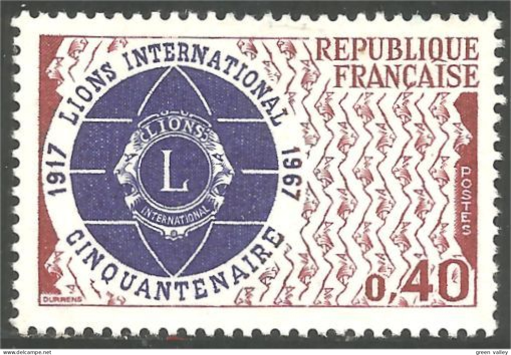 345 France Yv 1534 Lions International MNH ** Neuf SC (1534-1b) - Rotary, Lions Club