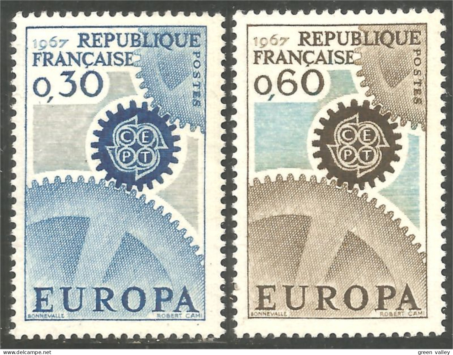 345 France Yv 1521-1522 Europa 1967 30c MNH ** Neuf SC (1521-1522-1b) - 1967