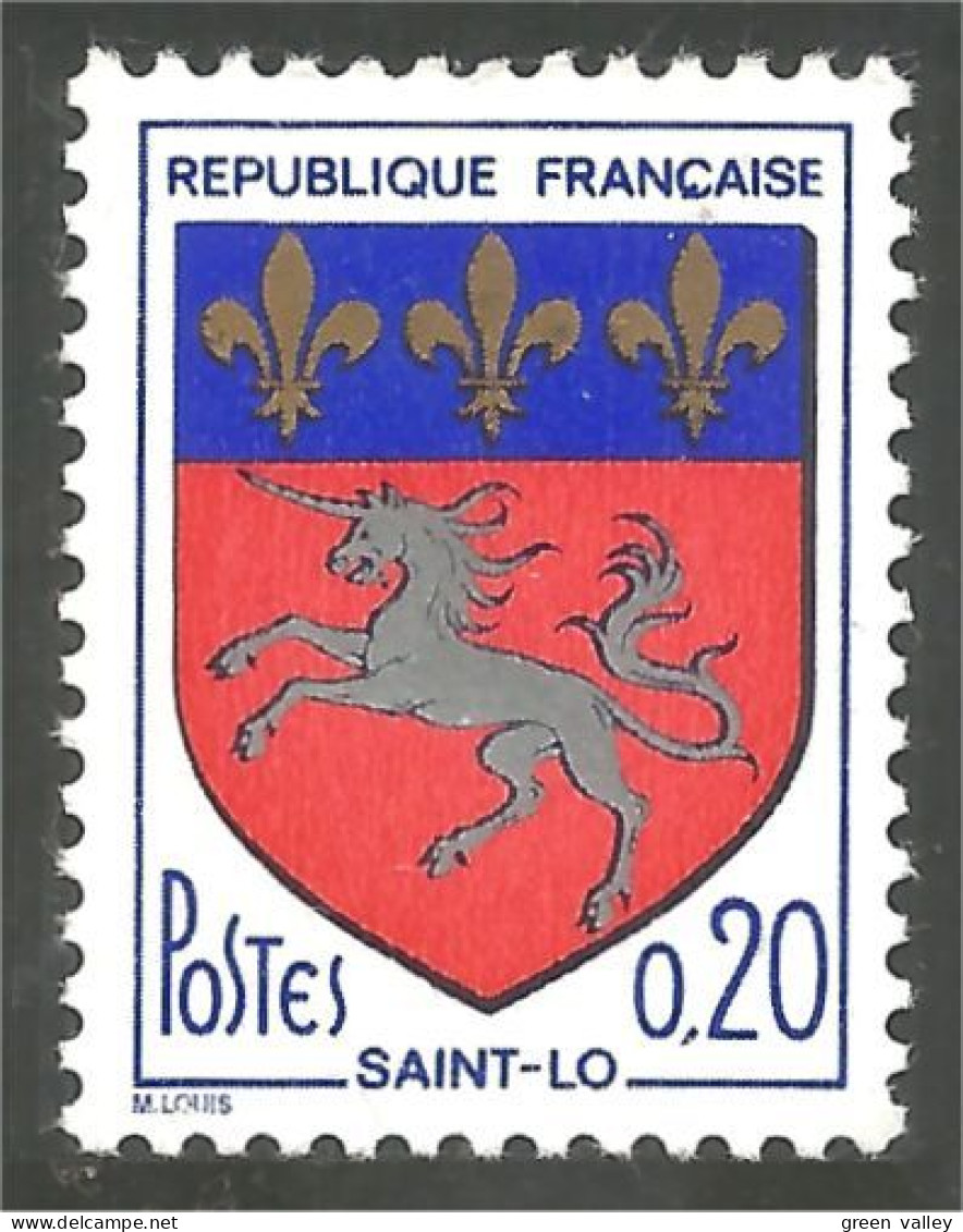 345 France Yv 1510 Saint Lo Armoiries Blason Coat Arms Licorne Unicorn MNH ** Neuf SC (1510-1d) - Mythologie