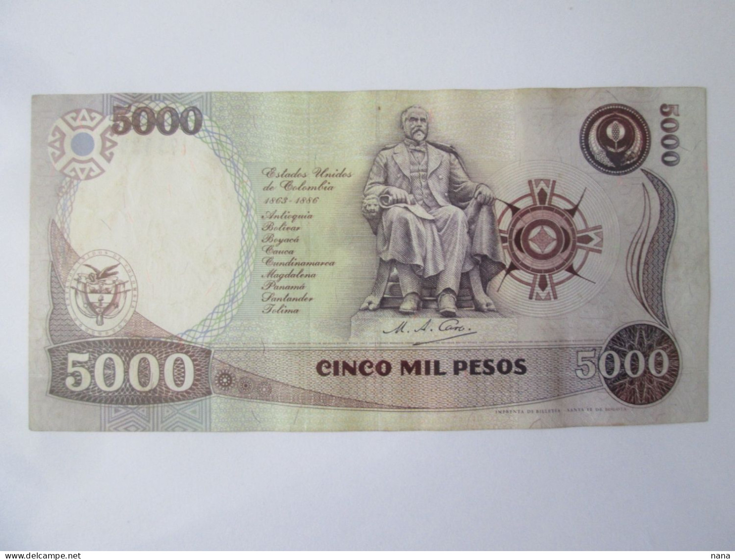 Colombia 5000 Pesos 1994 Banknote Very Good Conditions See Pictures - Colombia