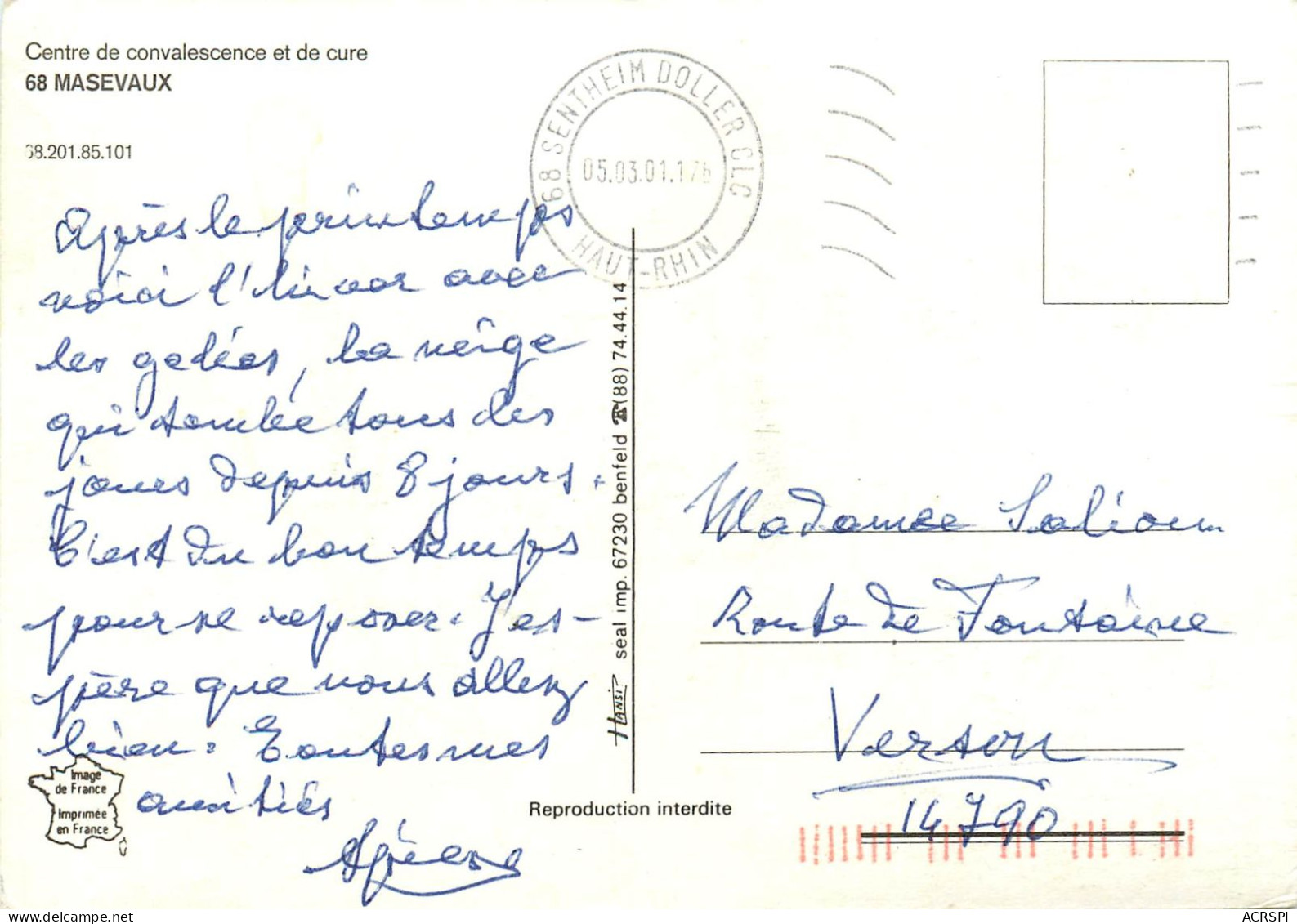 MASEVAUX Centre De Cure  4 (scan Recto-verso) KEVREN0620 - Masevaux