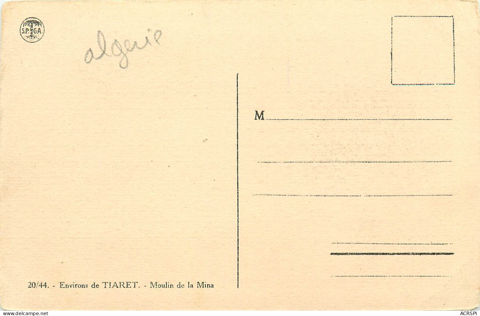Algerie  Environs De Tiaret - Moulin De La Mina Belle Carte  17 (scan Recto Verso) KEVREN619 - Tiaret