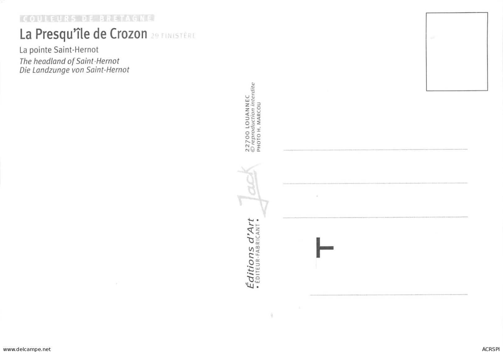 Presqu'ile De Crozon   La Pointe De Saint HERNOT  16  (scan Recto-verso) KEVREN0641 - Crozon