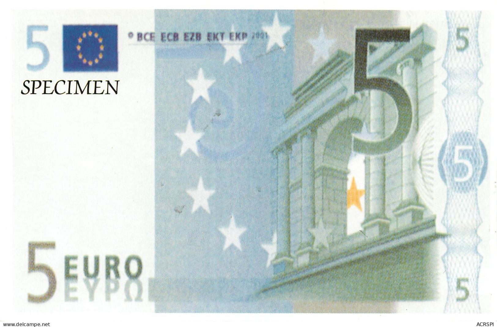 CP SPECIMEN DE BILLET DE 5 EURO  50 (scan Recto-verso)KEVREN0628 - Münzen (Abb.)