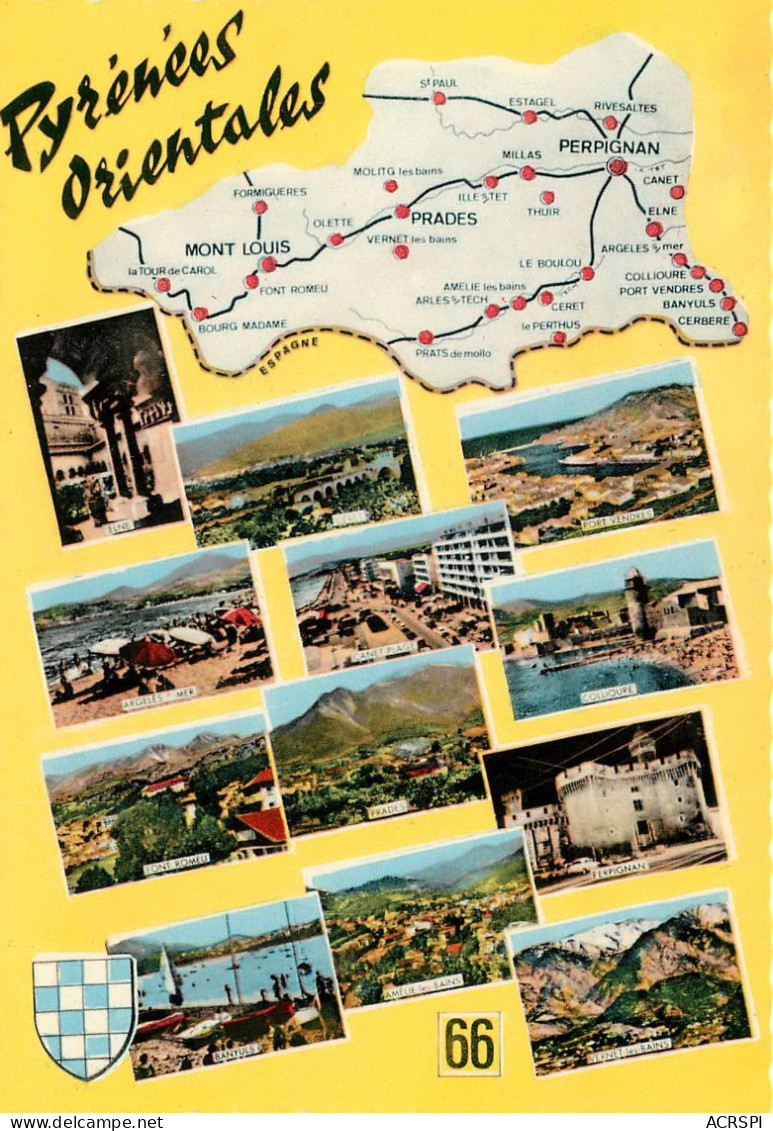 Map Carte Du 66 Pyrenees Orientales  6   (scan Recto-verso) KEVREN0650 - Canet En Roussillon