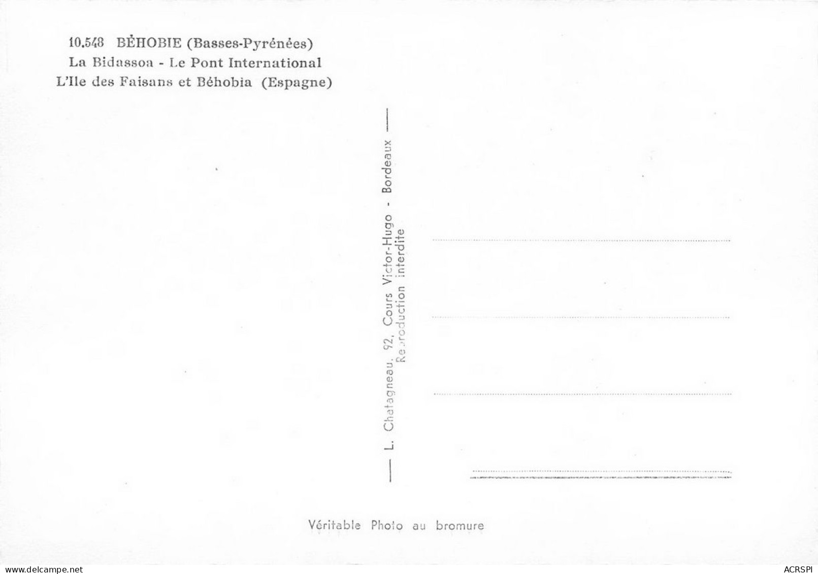 BEHOBIE  La Frontiere La Bidasoa Et Le Pont International  31 (scan Recto Verso)KEVREN0678 - Béhobie