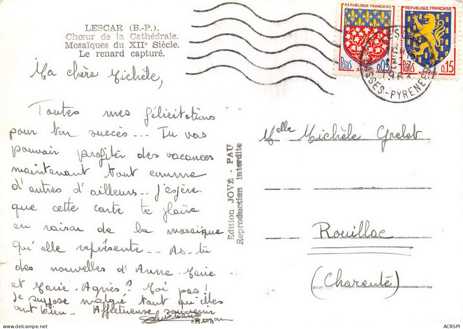 LESCAR  Choeur De La Cathédrale Le Renard Capturé  49 (scan Recto Verso)KEVREN0676 - Lescar