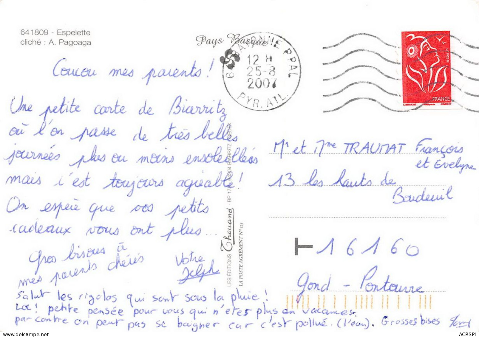 64 ESPELETTE Piments Aux Fenètres  37 (scan Recto Verso)KEVREN0676 - Espelette