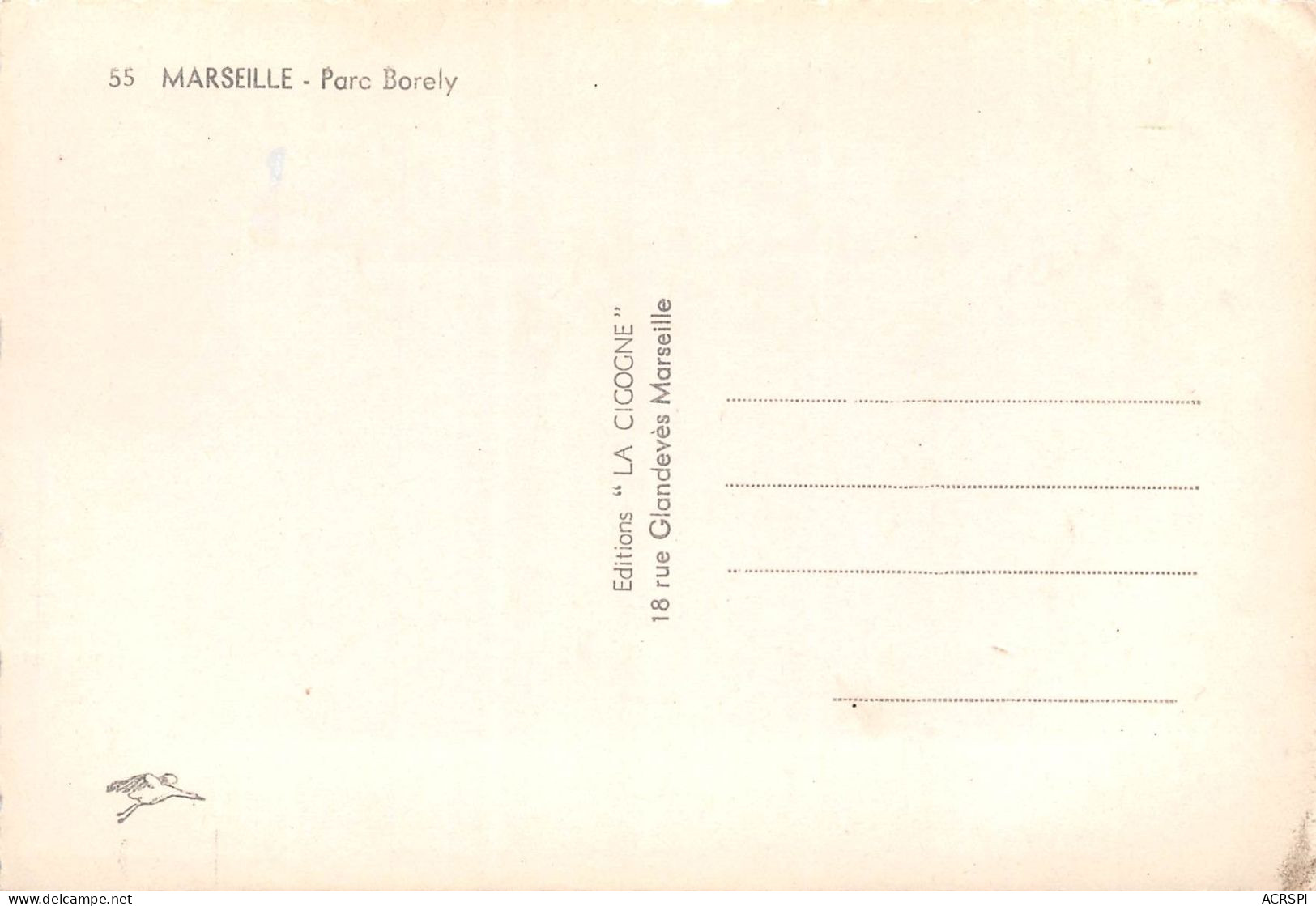 MARSEILLE  Le Parc BORELY  50 (scan Recto Verso)KEVREN0691 - Parks, Gärten
