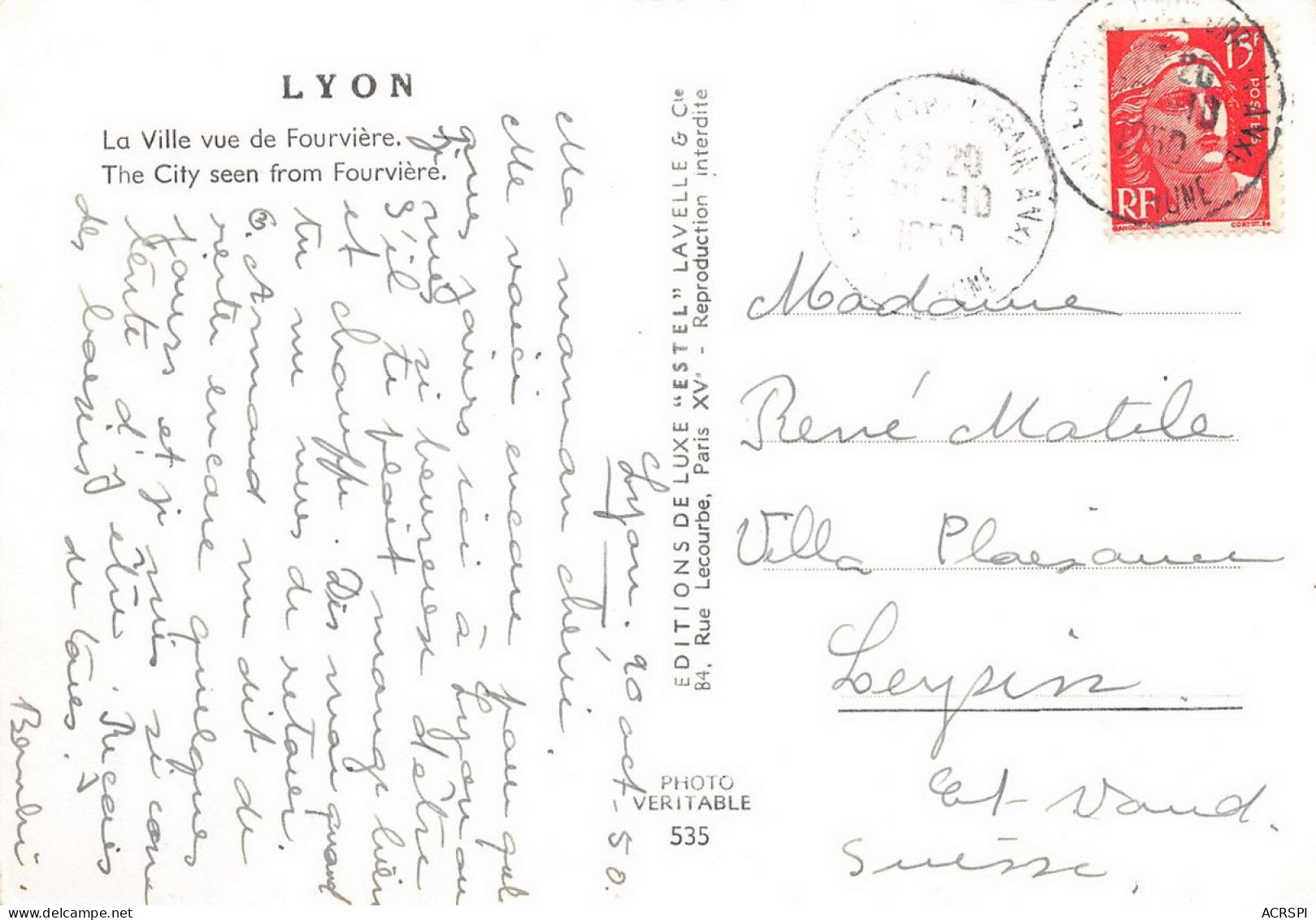 LYON  Vue Générale Panoramique Vue Prise De Fourvière  18 (scan Recto Verso)KEVREN0686 - Lyon 5