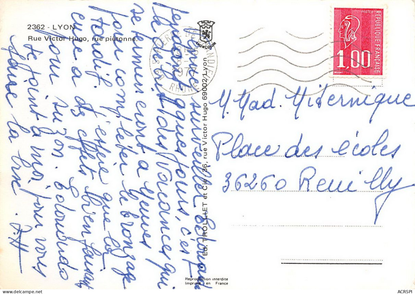 LYON  Le Tabac Rue Victor Hugo  35 (scan Recto Verso)KEVREN0686 - Lyon 2