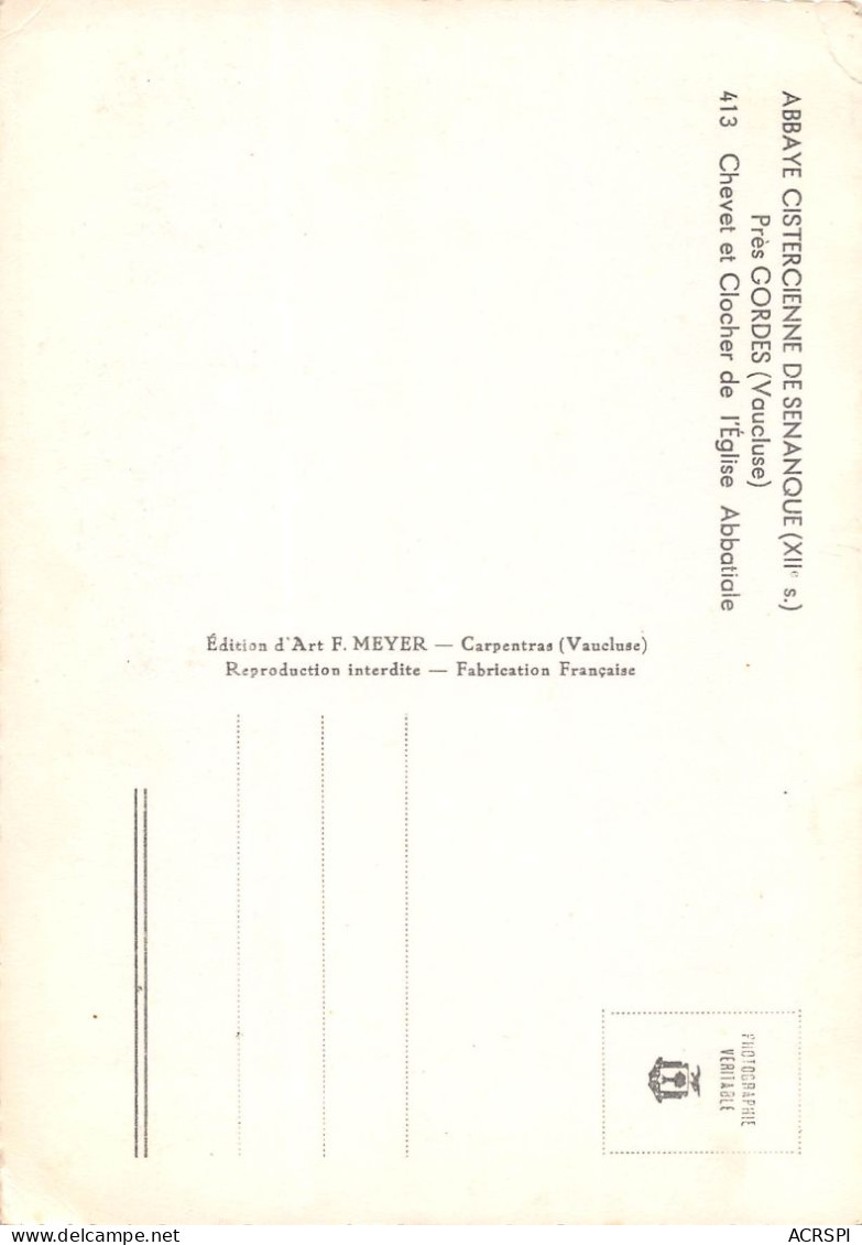 GORDES  Abbaye De Senanque Chevet Et Clocher De L'église Abbatiale  18 (scan Recto Verso)KEVREN0683 - Gordes