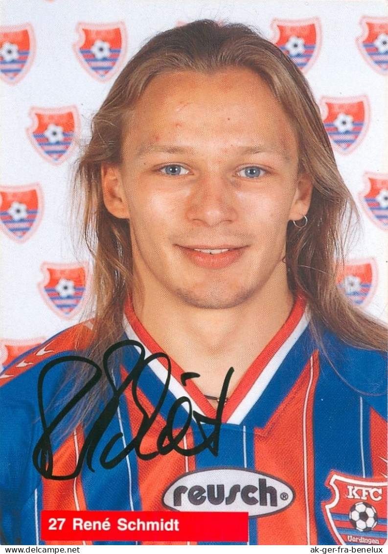 Fußball-Autogrammkarte AK René Schmidt KFC Uerdingen 05 96-97 FC Bayer Krefeld Grimma Dynamo Dresden Zwickau VfB Leipzig - Authographs