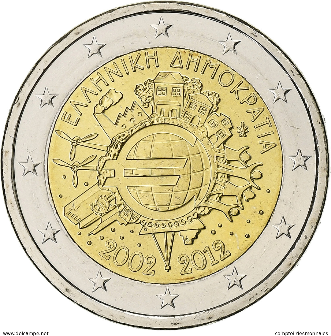 Grèce, 2 Euro, €uro 2002-2012, 2012, SPL+, Bimétallique - Greece