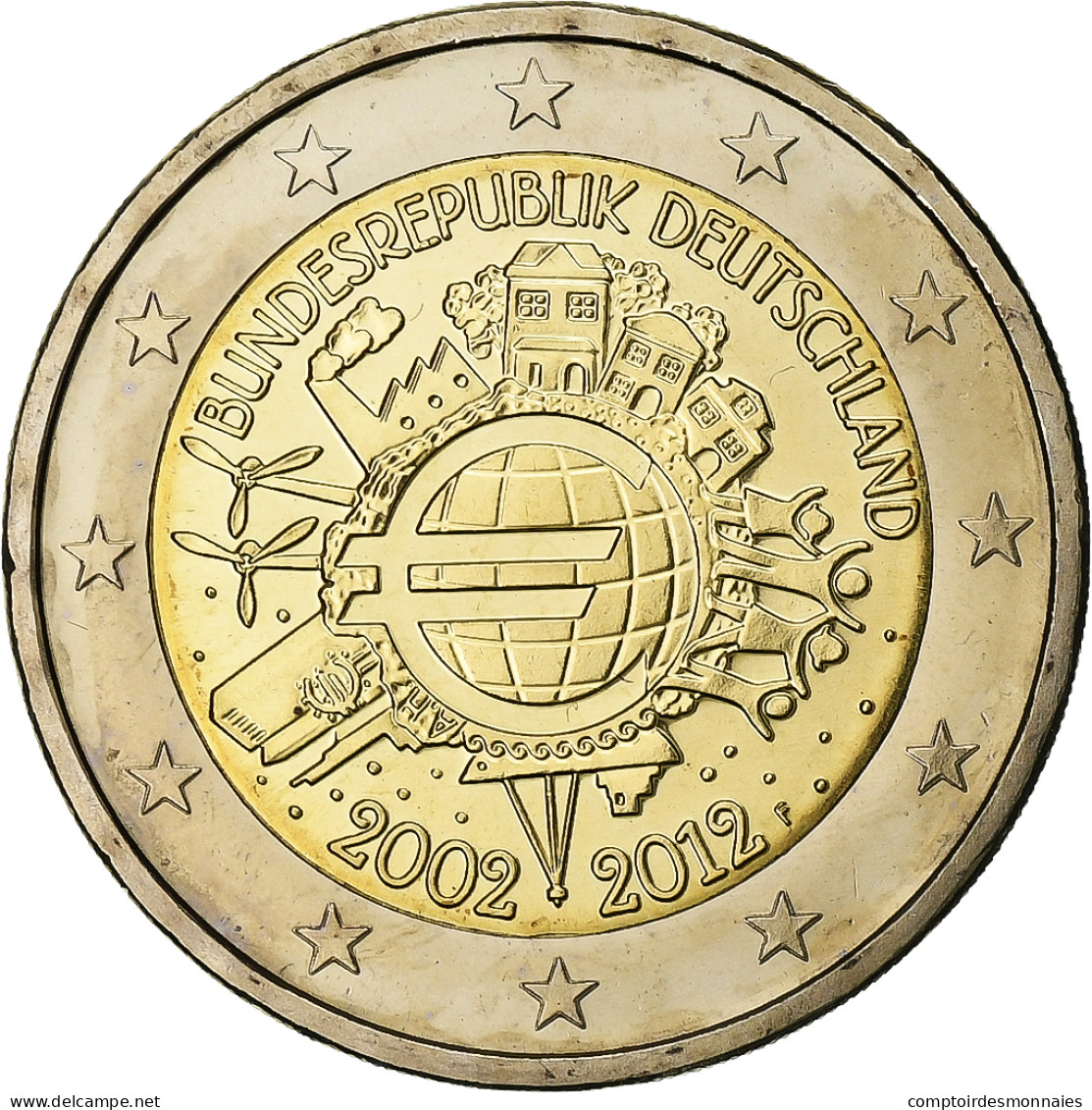 Allemagne, 2 Euro, €uro 2002-2012, 2012, SPL+, Bimétallique - Germany