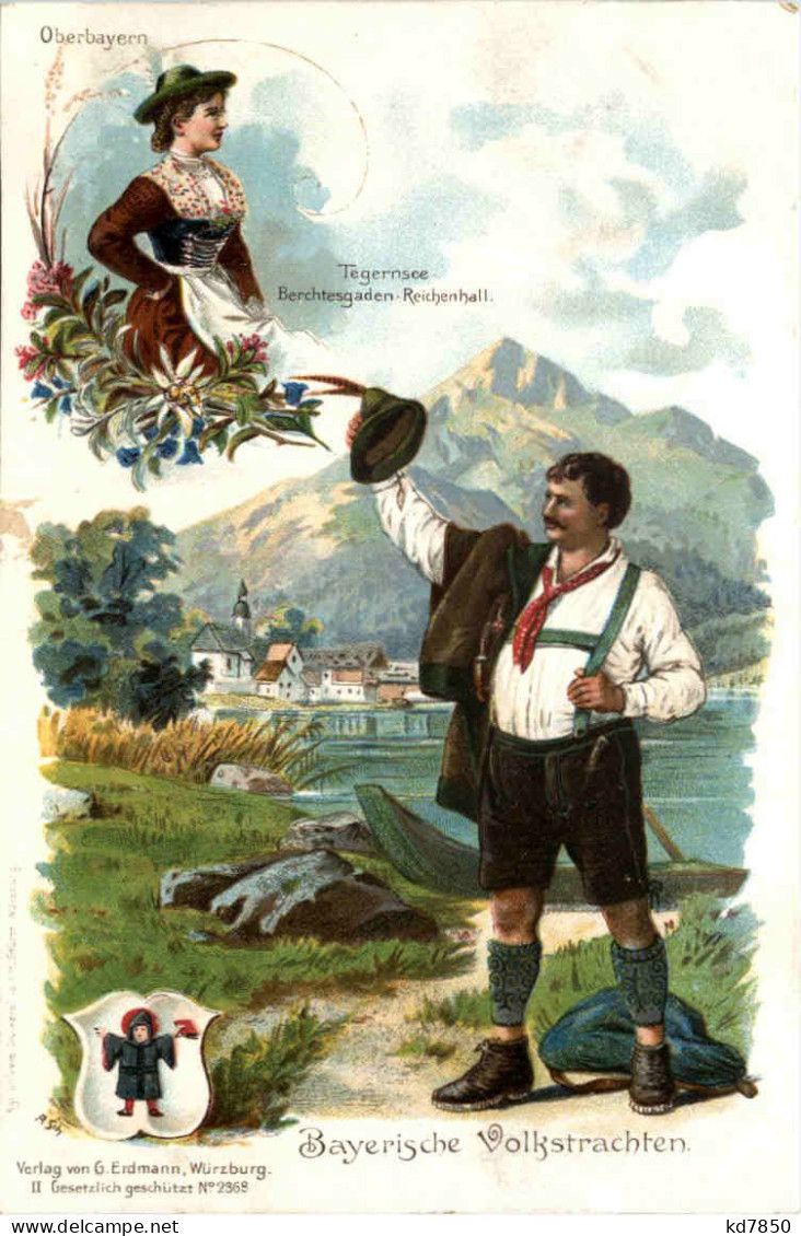 Bayrische Volkstrachten - Tegernsee - Litho - Tegernsee