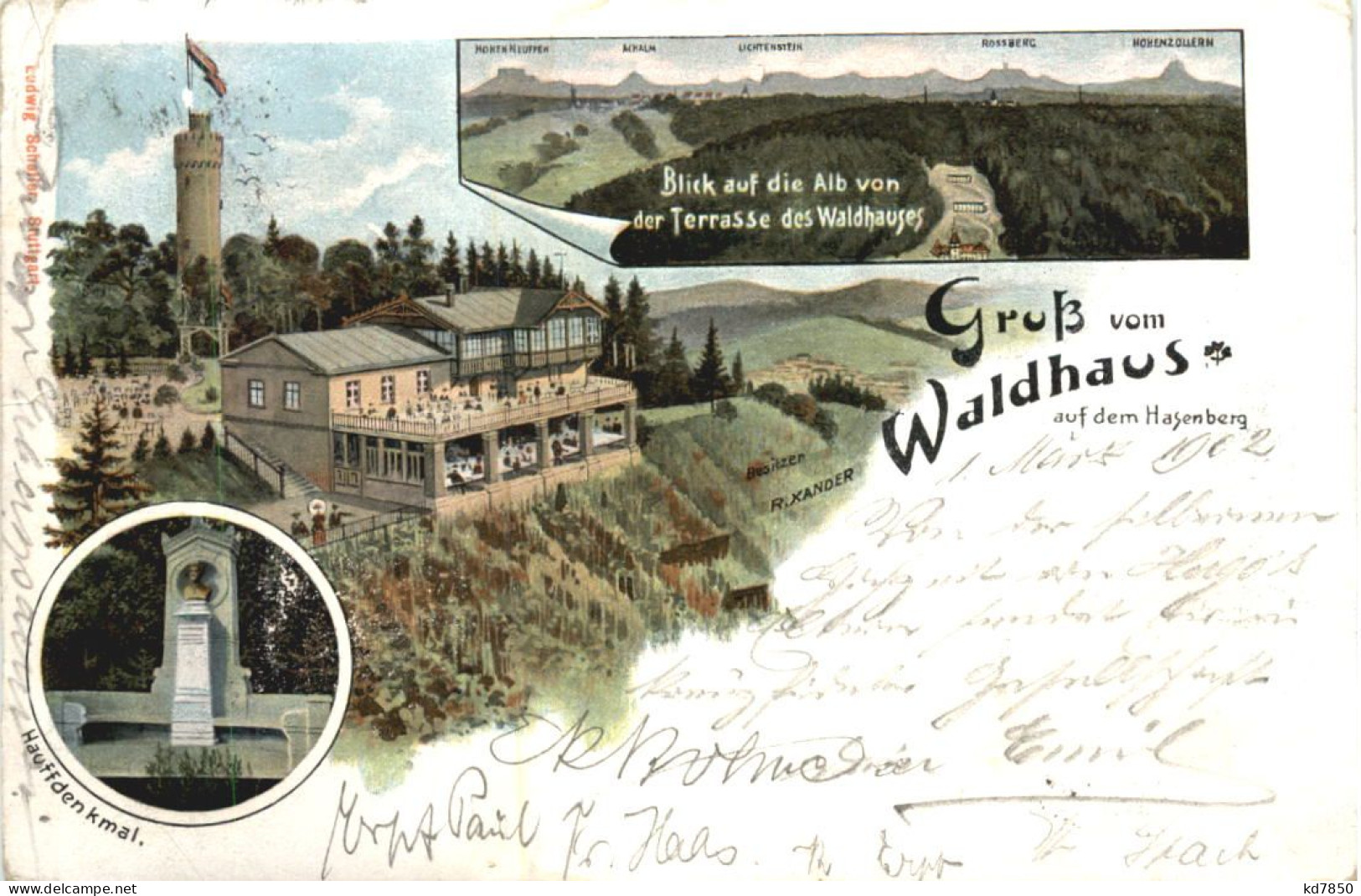 Gruß Vom Waldhaus Auf Dem Hasenberg - Litho - Esslingen