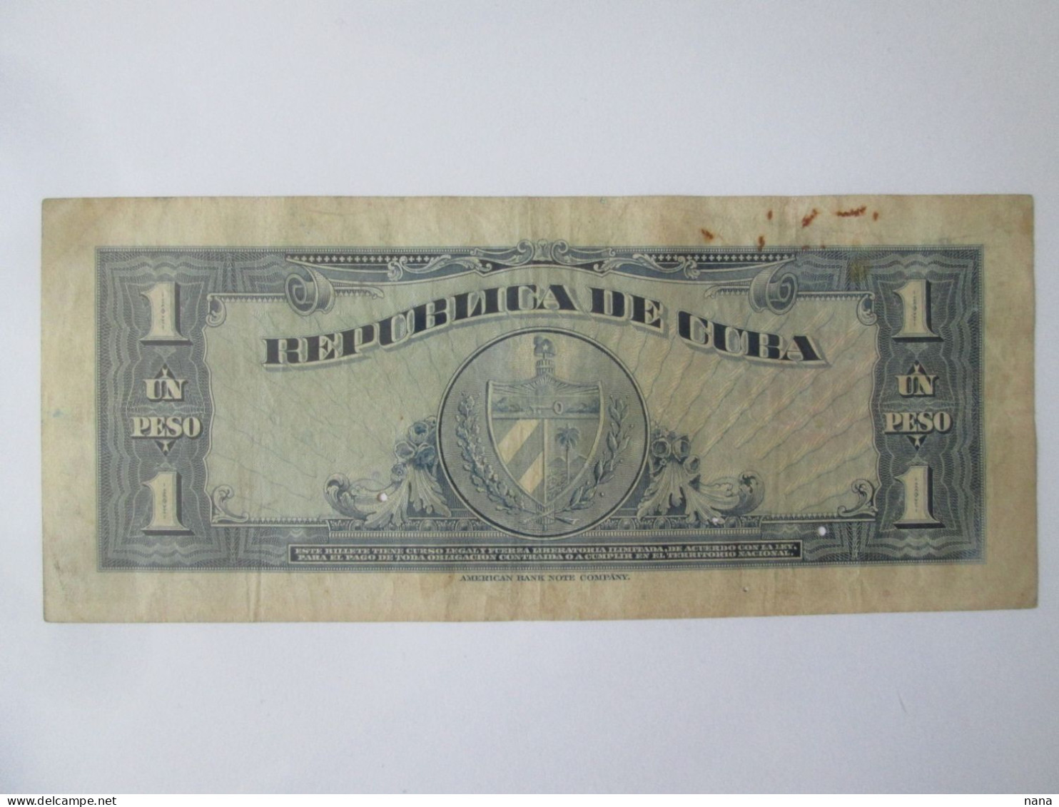 Cuba 1 Peso 1960 Banknote See Pictures - Cuba