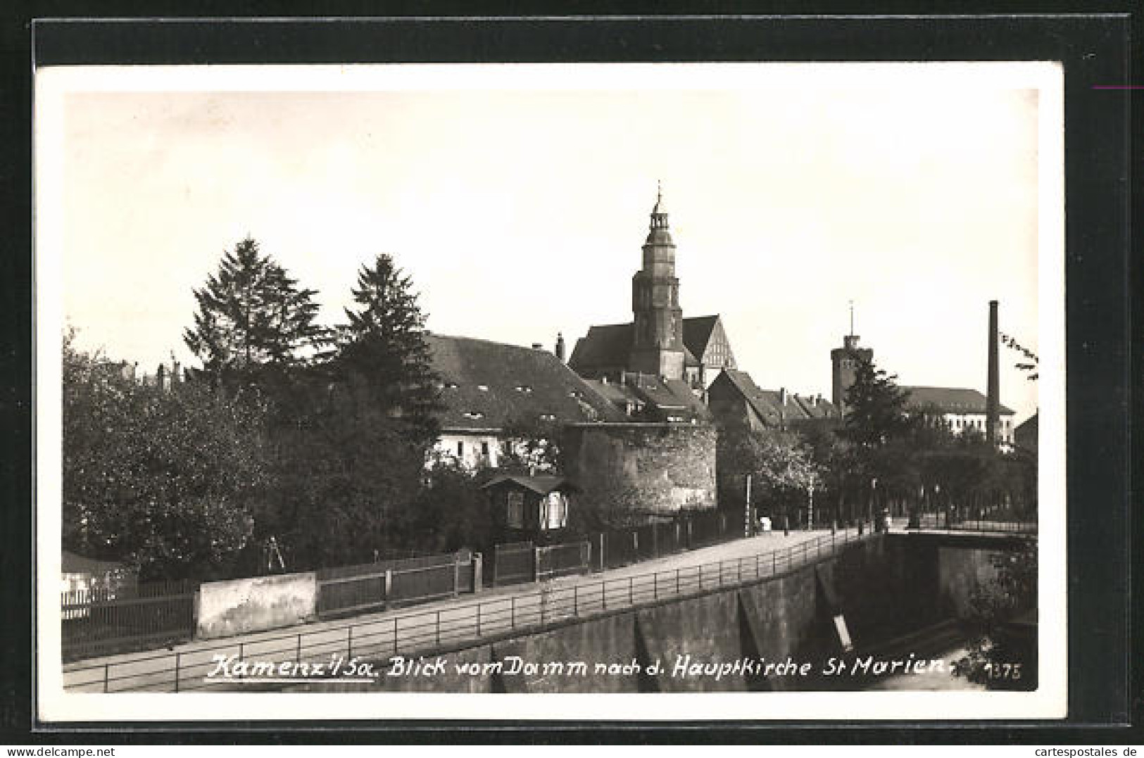 AK Kamenz I. Sa., Blick Vom Damm Auf Die Hauptkirche St. Marien  - Kamenz
