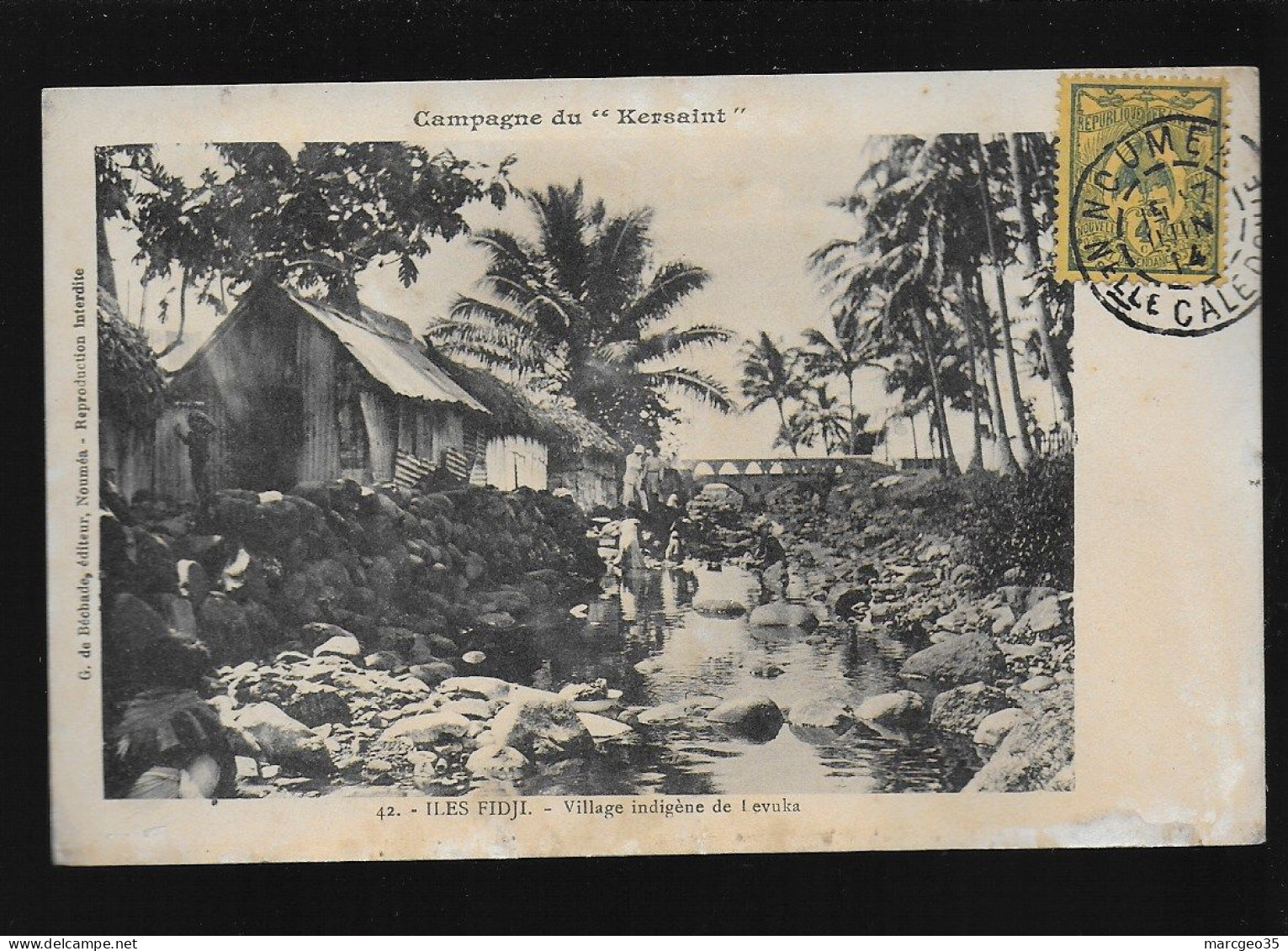 Iles Fidji Village Indigène De Levuka Campagne Du Kersaint édit.g.de Béchade N° 42 - Figi