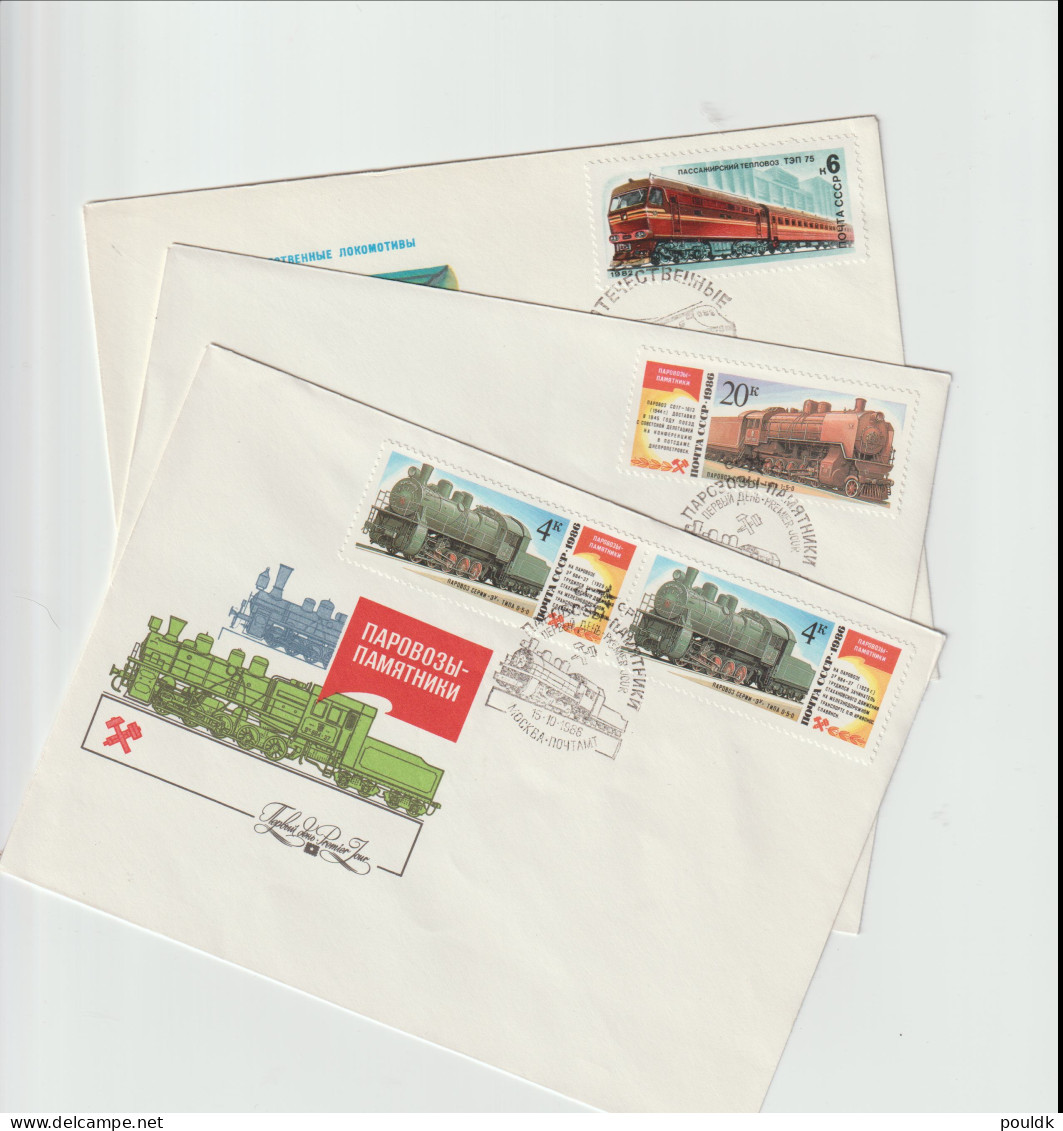 Train FDC  - 15 Pieces From Russia/Soviet. Postal Weight Approx 0,099 Gr. Please Read Sales Conditions Under Image Of  - Trains