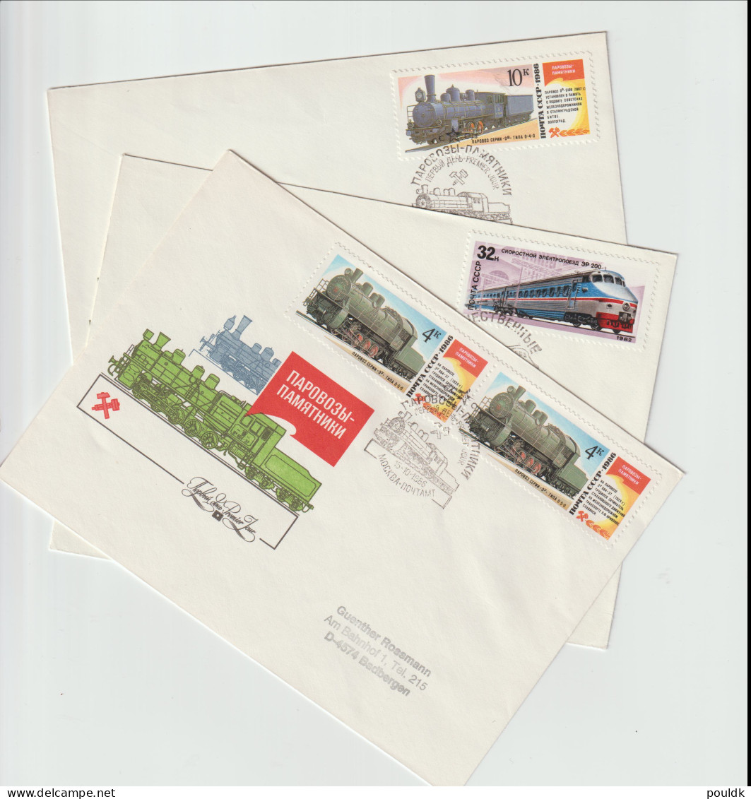 Train FDC  - 15 Pieces From Russia/Soviet. Postal Weight Approx 0,099 Gr. Please Read Sales Conditions Under Image Of  - Treinen