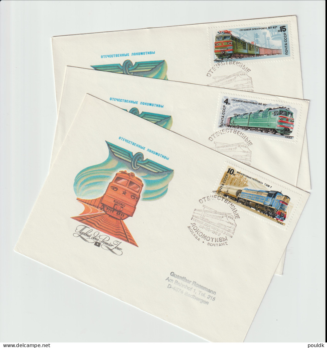 Train FDC  - 15 Pieces From Russia/Soviet. Postal Weight Approx 0,099 Gr. Please Read Sales Conditions Under Image Of  - Treinen