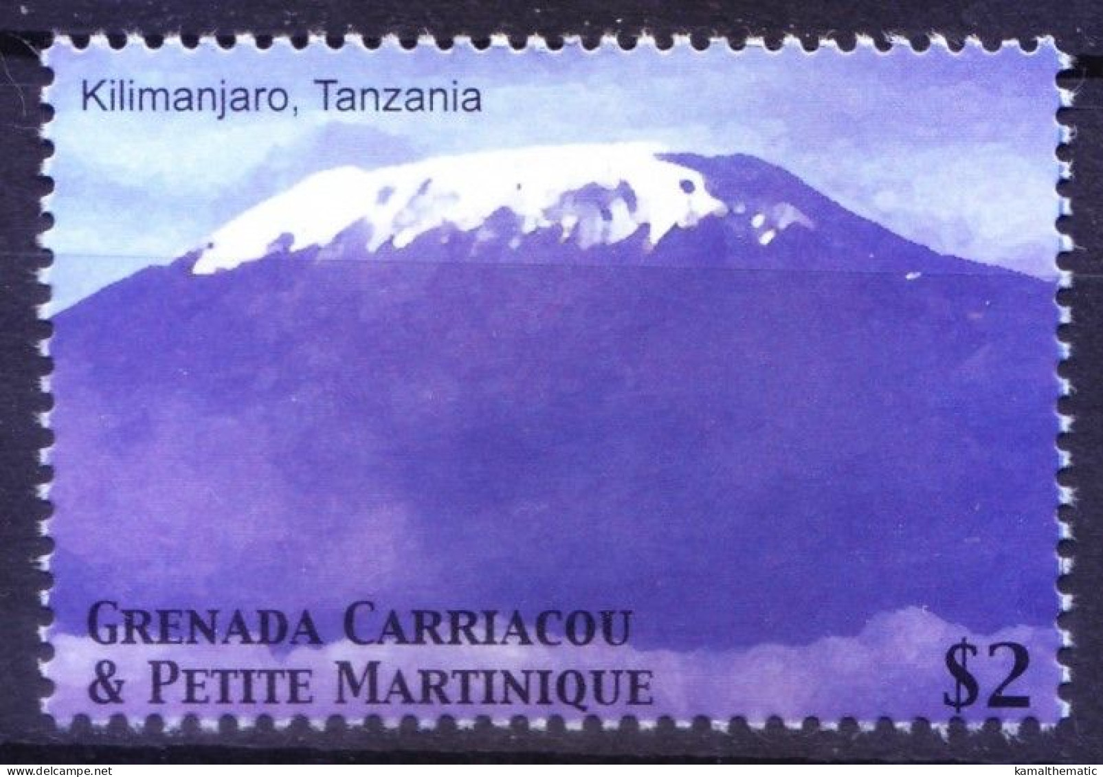 Grenada Ca & Pe Martinique 2002 MNH, Kilimanjaro, Tanzania, Mountains Volcanoes - Natur