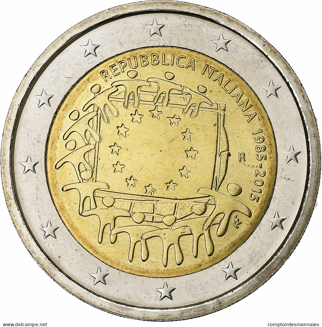 Italie, 2 Euro, 2015, Roma, 30 Ans   Drapeau Européen, SPL+, Bimétallique - Italie